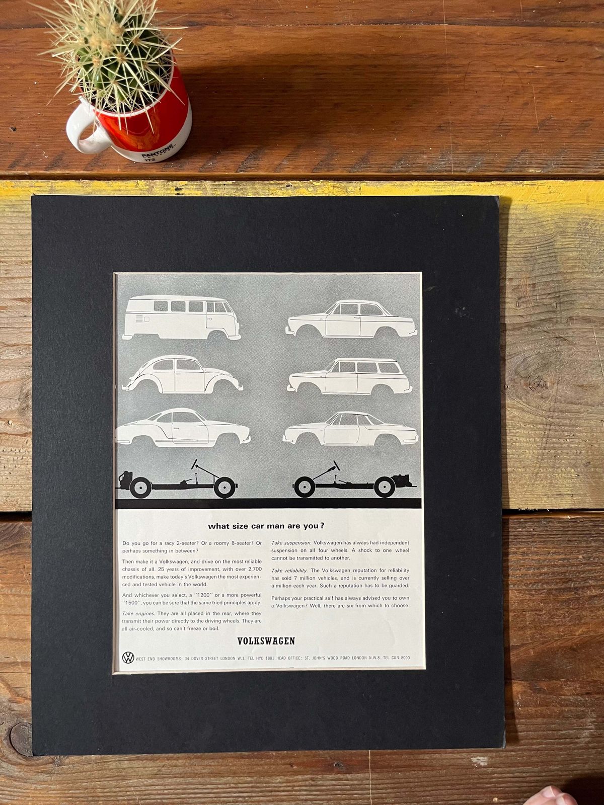 Vintage Vw Volkswagen Beetle Advertising Print   1960s