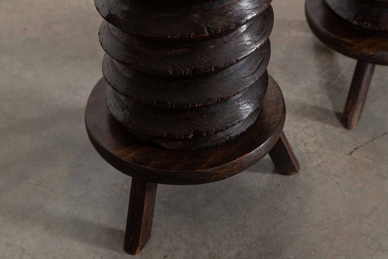 Pair French Elm Corkscrew Side Tables/Plant/Sculpture Stands photo 3163.0