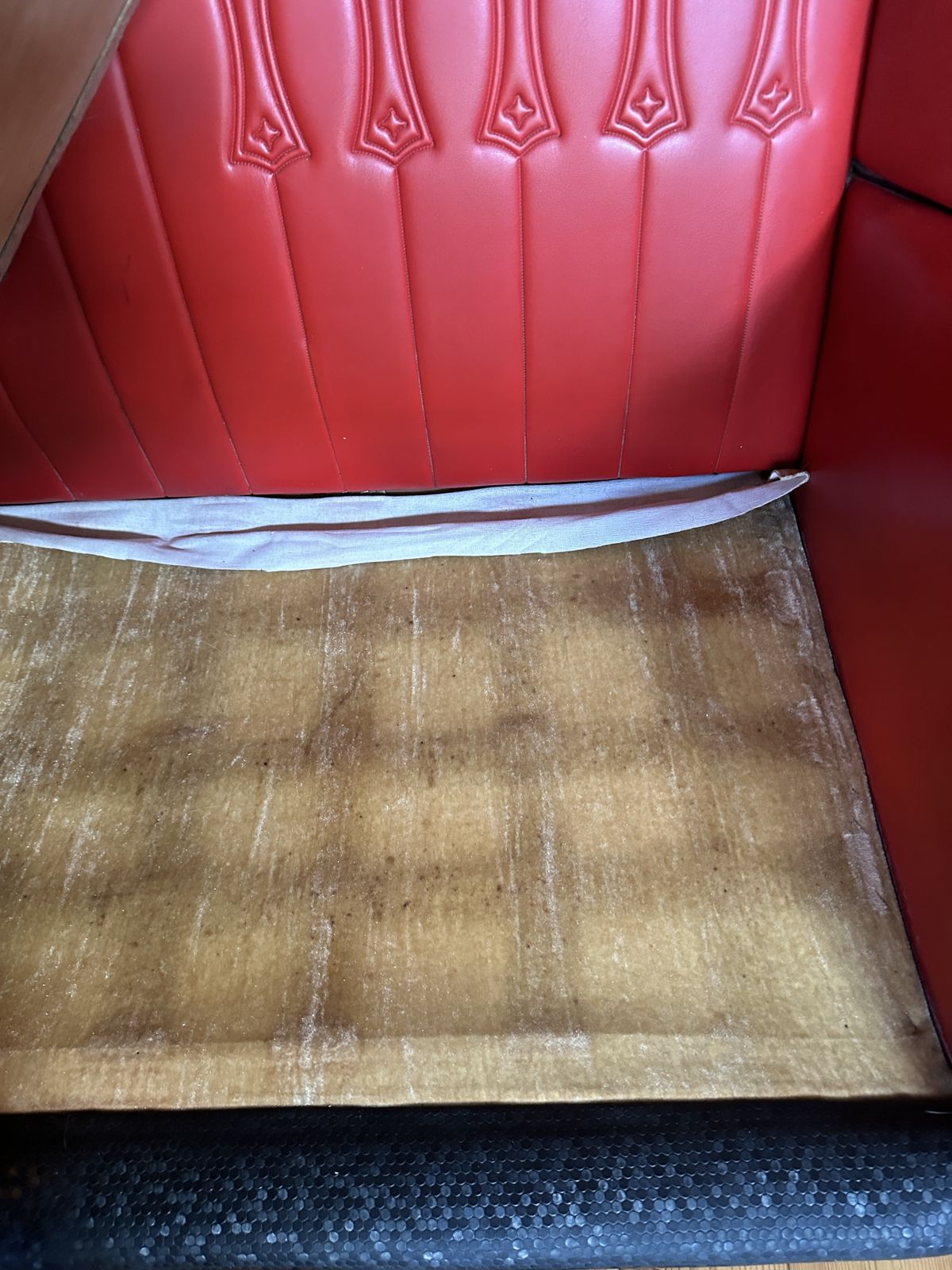 Vintage Mid Century Red & Black Vinyl Sofa & 2 Chairs 3 Piece Suite 1960s Mcm photo buy