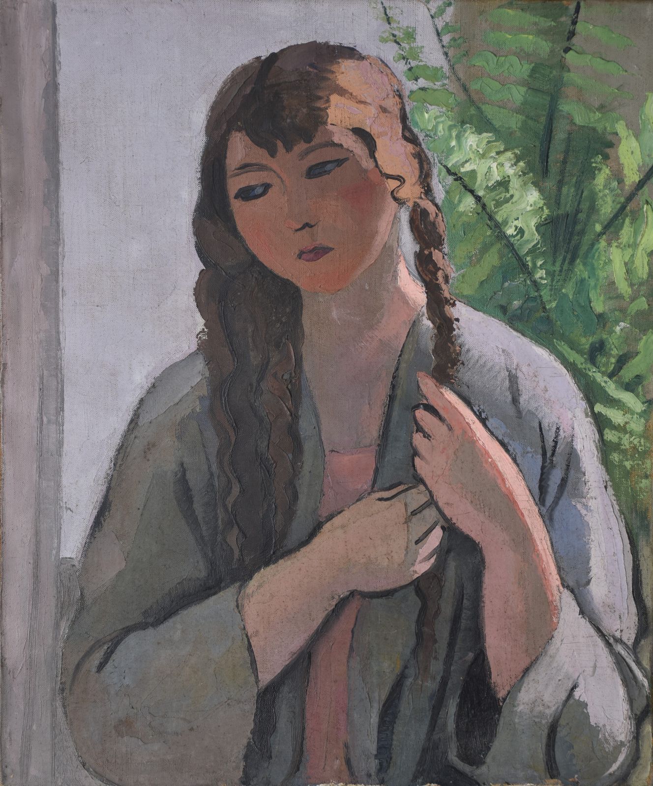 Art André Auclair, Girl Braiding Her Hair (1929) photo