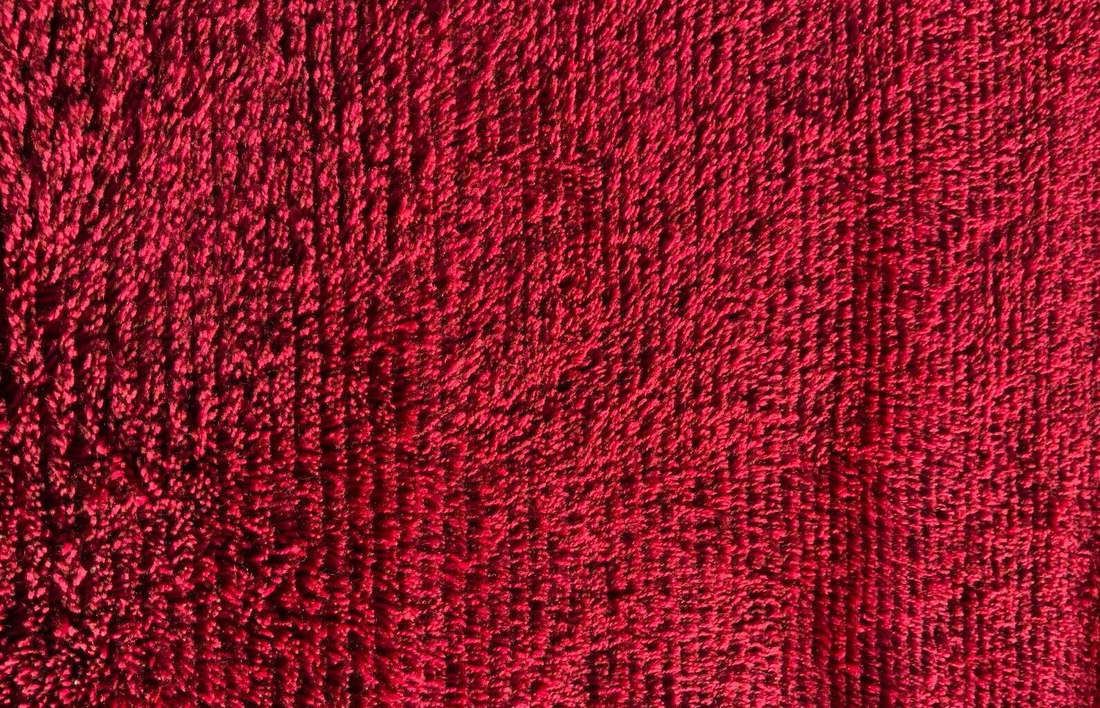 Vintage Red Wool Rya Rug Woven Handmade Vintage Scandinavian Design 1970s photo Textiles