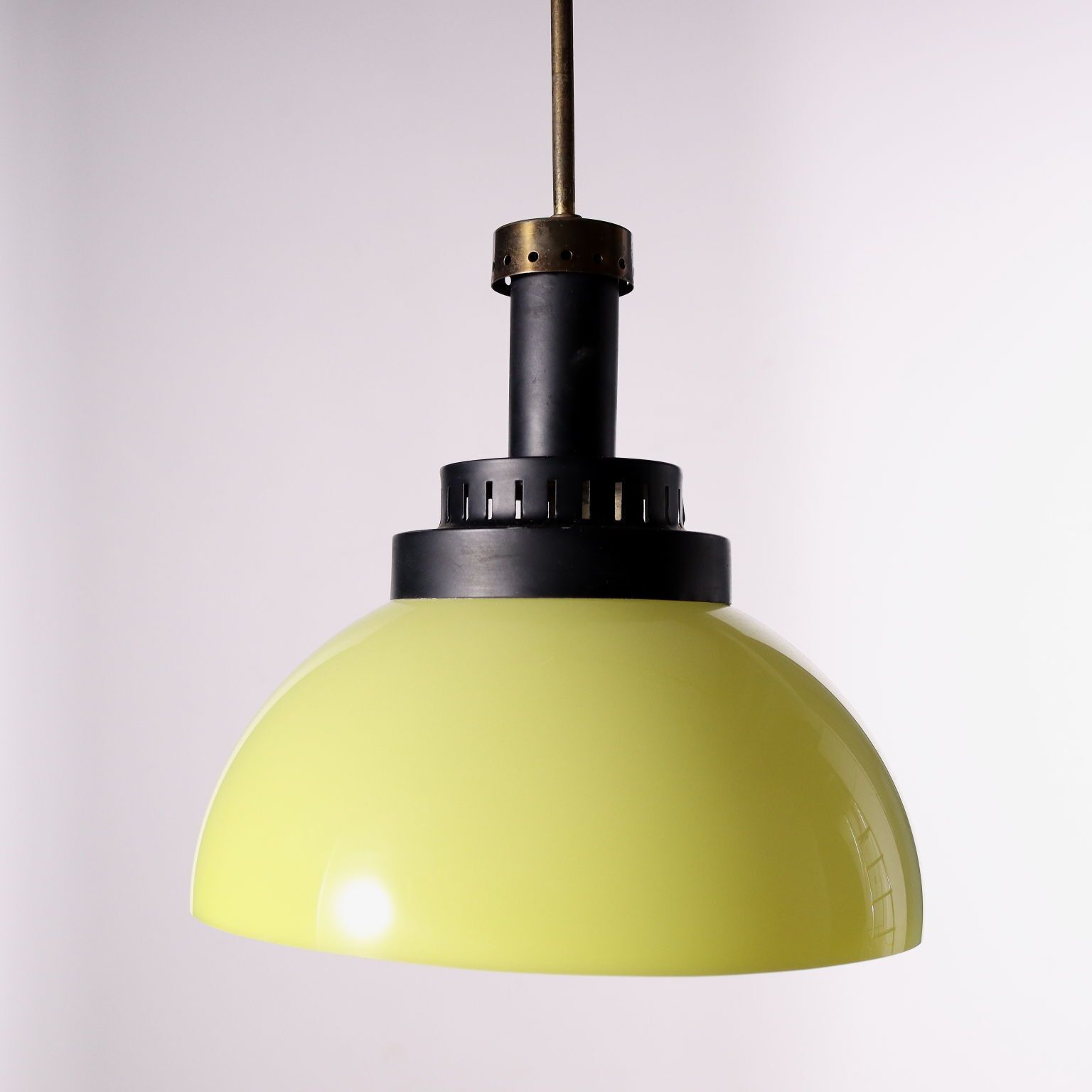 Lamp Enamelled Aluminum Brass Italy 1960s Italian Production photo Lighting