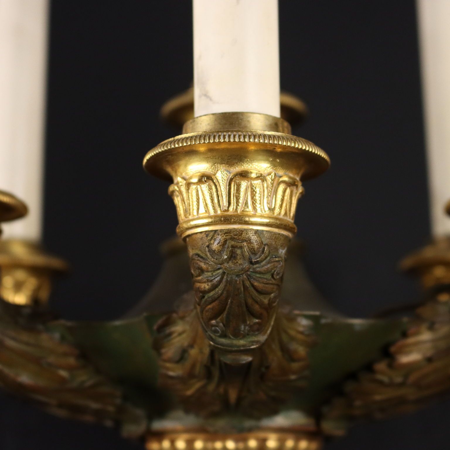 Pair Of Wall Lamps Empire Style Burnished Bronze Italy XX Century photo Lighting