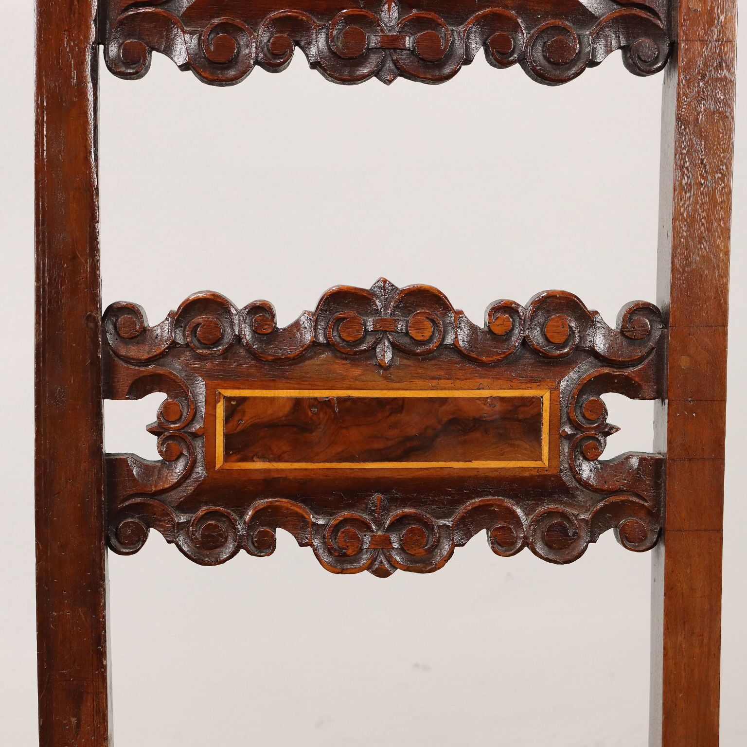 Pair Of Baroque High Chairs Walnut Italy XVIII Century photo Furniture