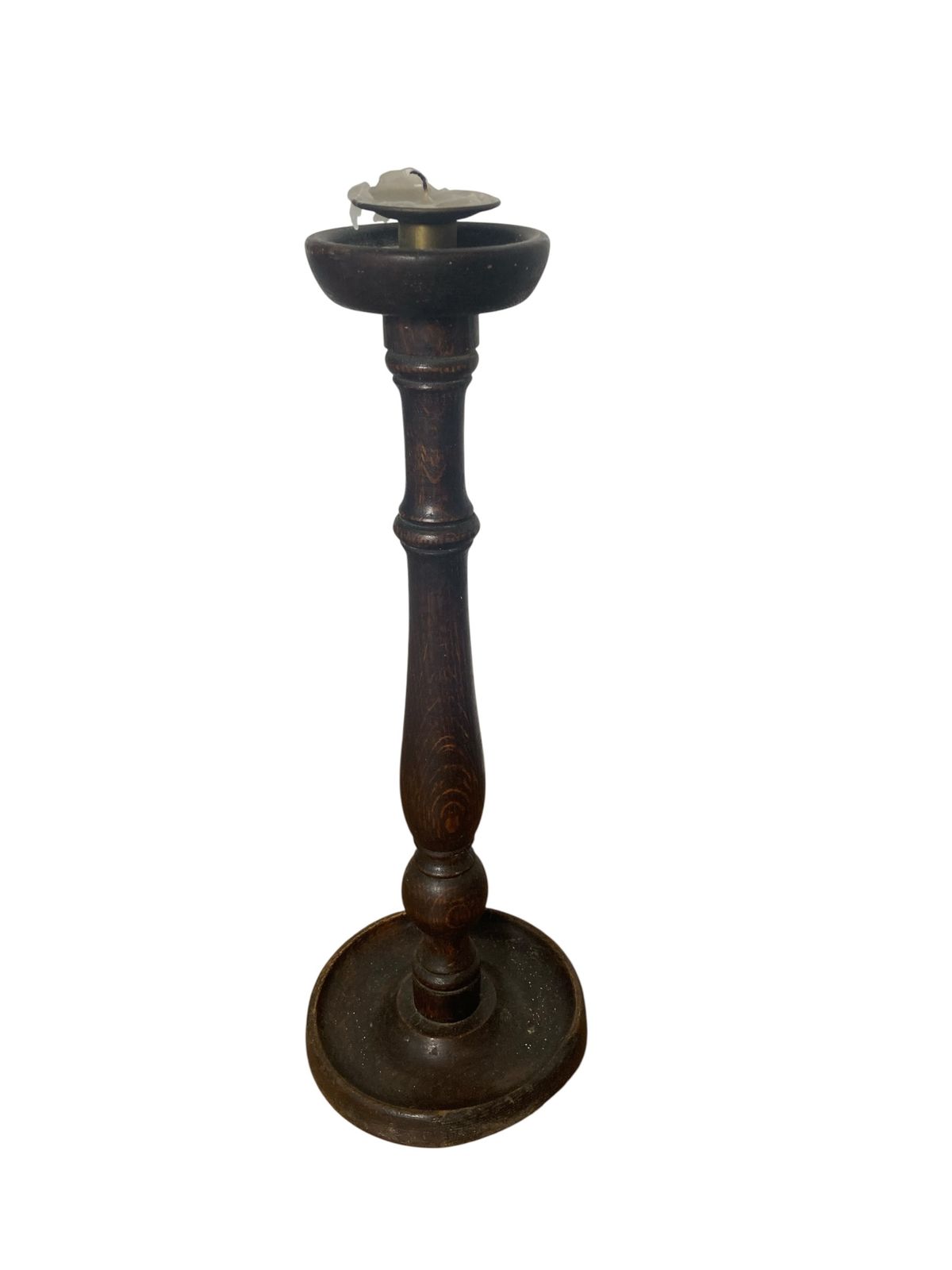 Antique Turned Wooden Candle Holder Circa 1800's photo Home Decor