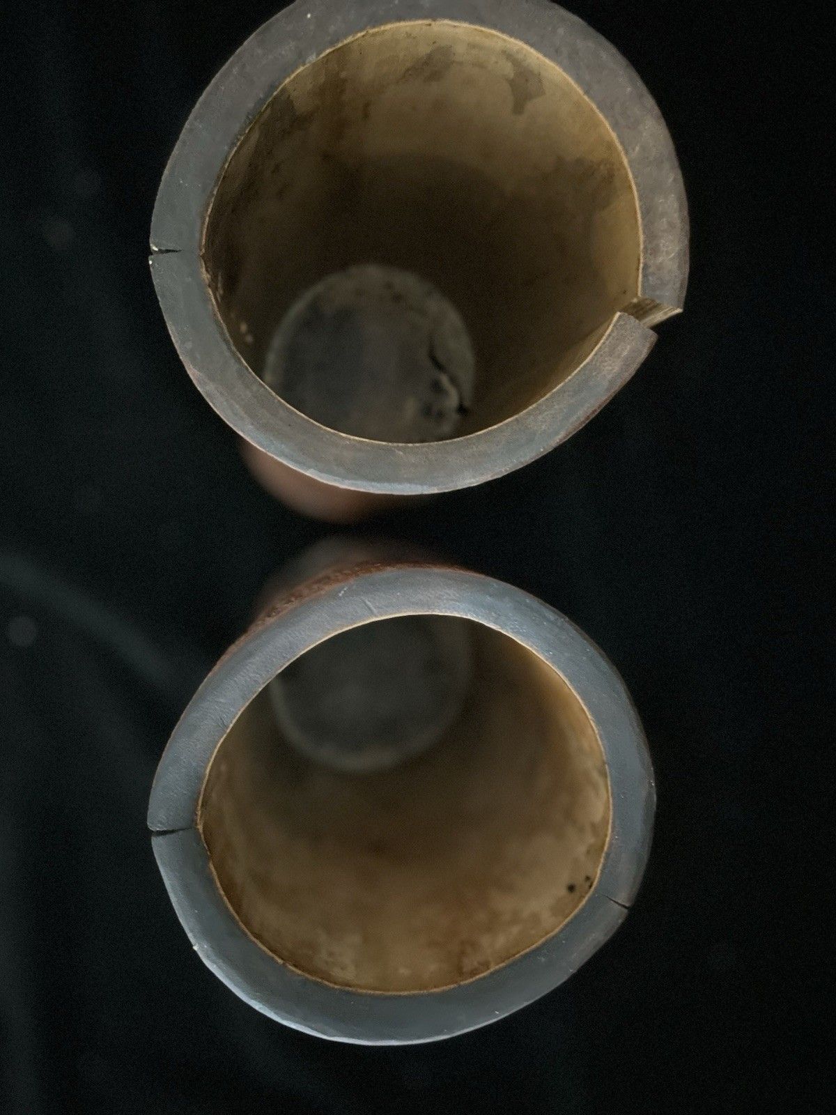 Home Decor A Pair Large  Antique Carved Bamboo Chinese Brush Pots photo
