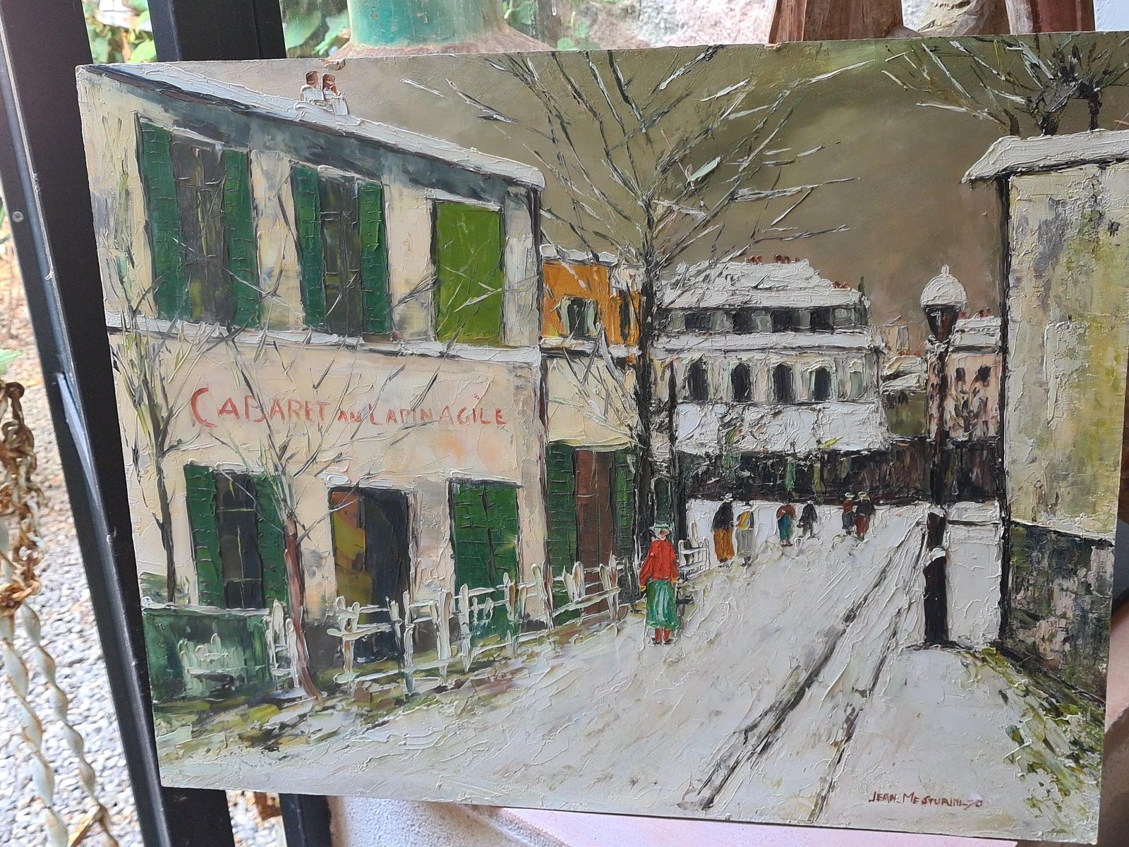 photo buy Paris, Montmartre In The Snow, Cabaret Au Lapin Agile After Maurice Utrillo From 1970 By Jean Mesturini