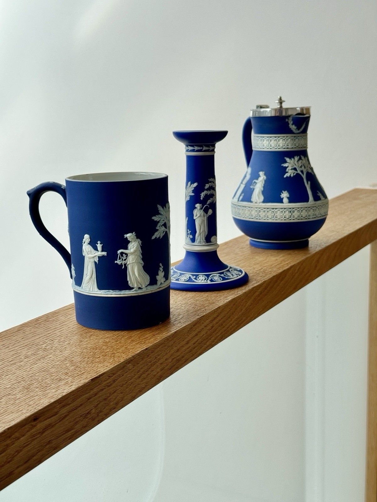 Antique Wedgwood Blue Jasperware Tankard 1903 A/F