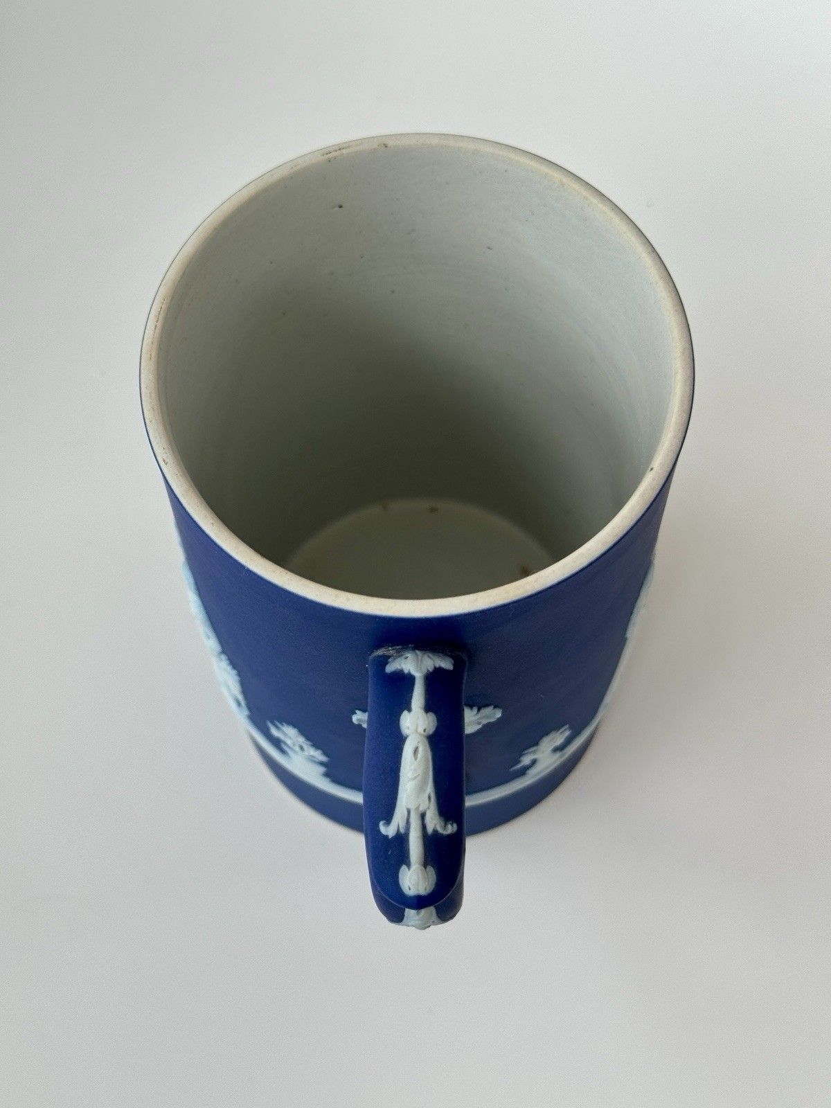 Home Decor Antique Wedgwood Blue Jasperware Tankard 1903 A/F photo