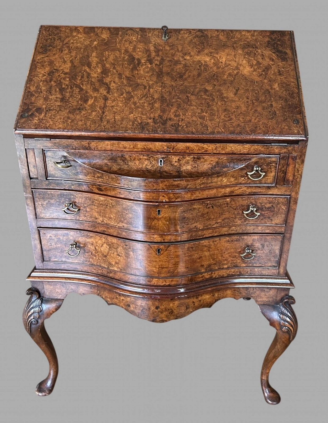 An Attractive Small Burr Walnut Desk C1920's