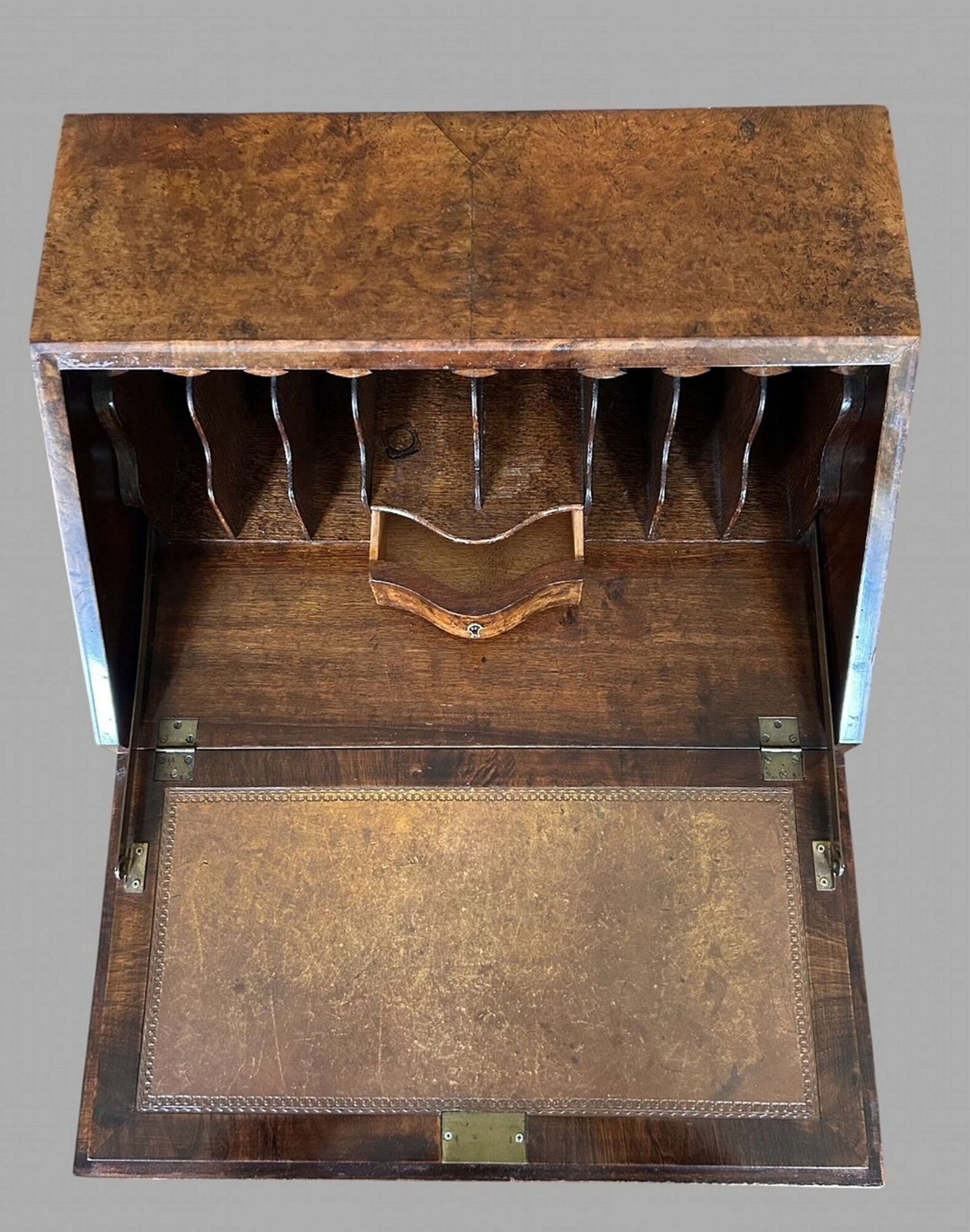 An Attractive Small Burr Walnut Desk C1920's photo vinterior