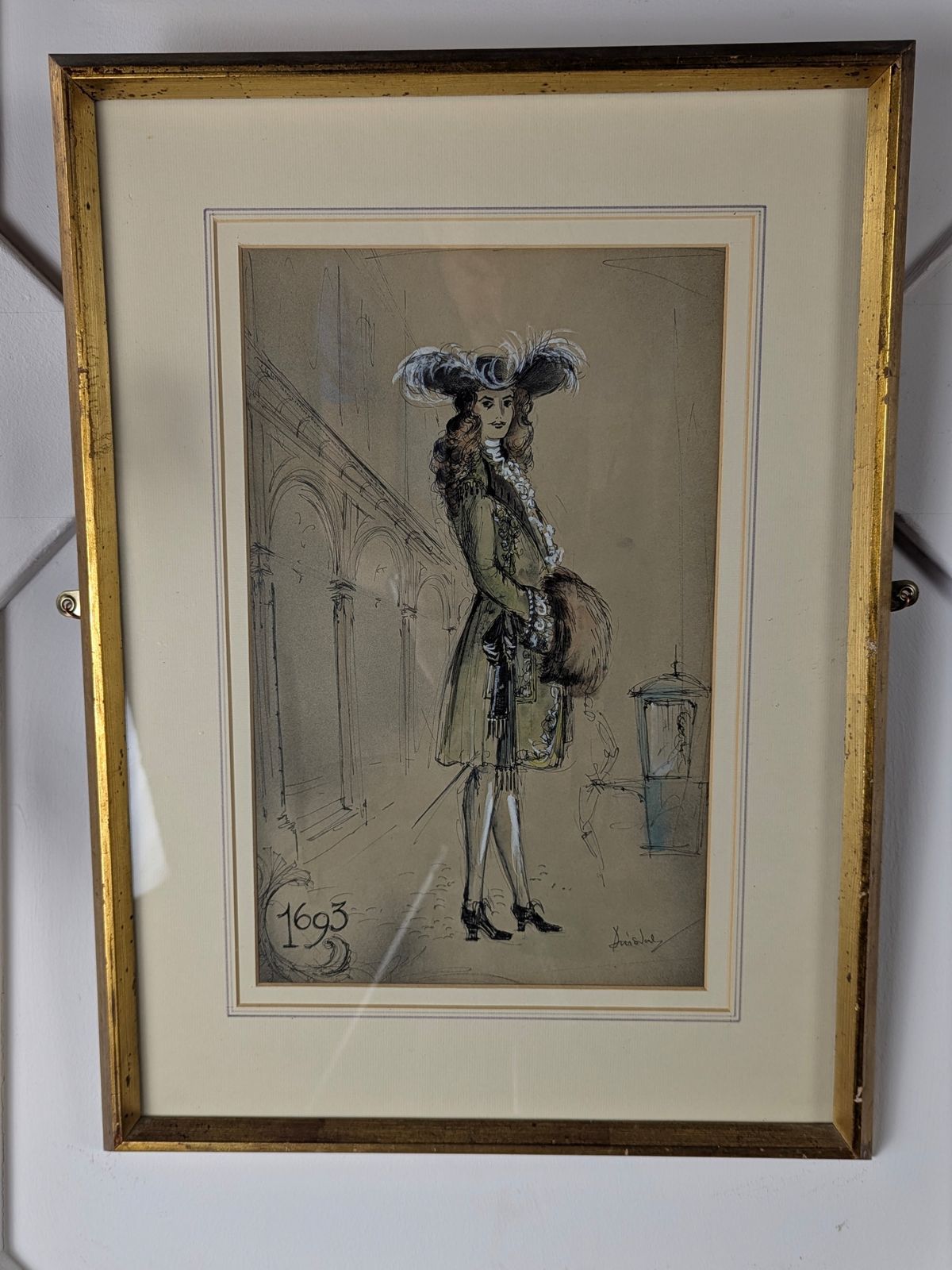 Set Of Four Pen And Watercolour Costume Sketches photo Art
