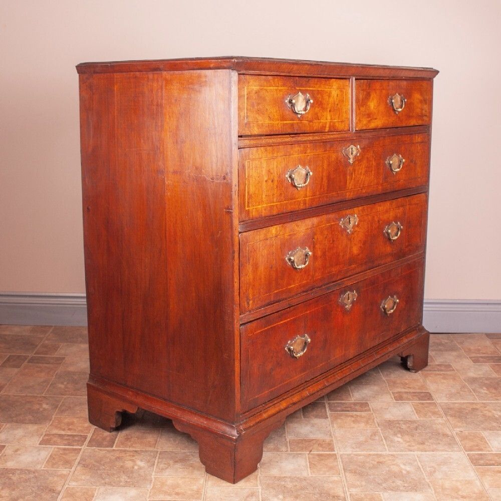 Early Georgian Walnut Chest Of Drawers photo vintage