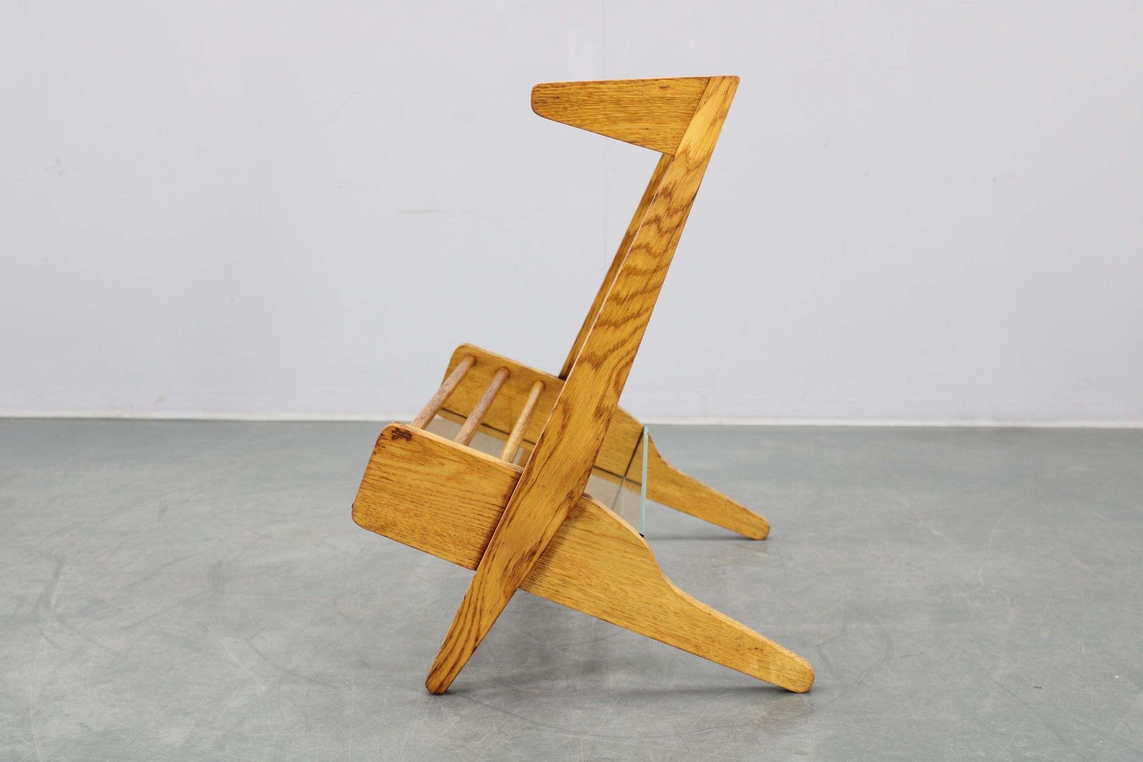 1960s Oak Book Stand Shelf / Rack By  Uluv, Czechoslovakia photo 485.0