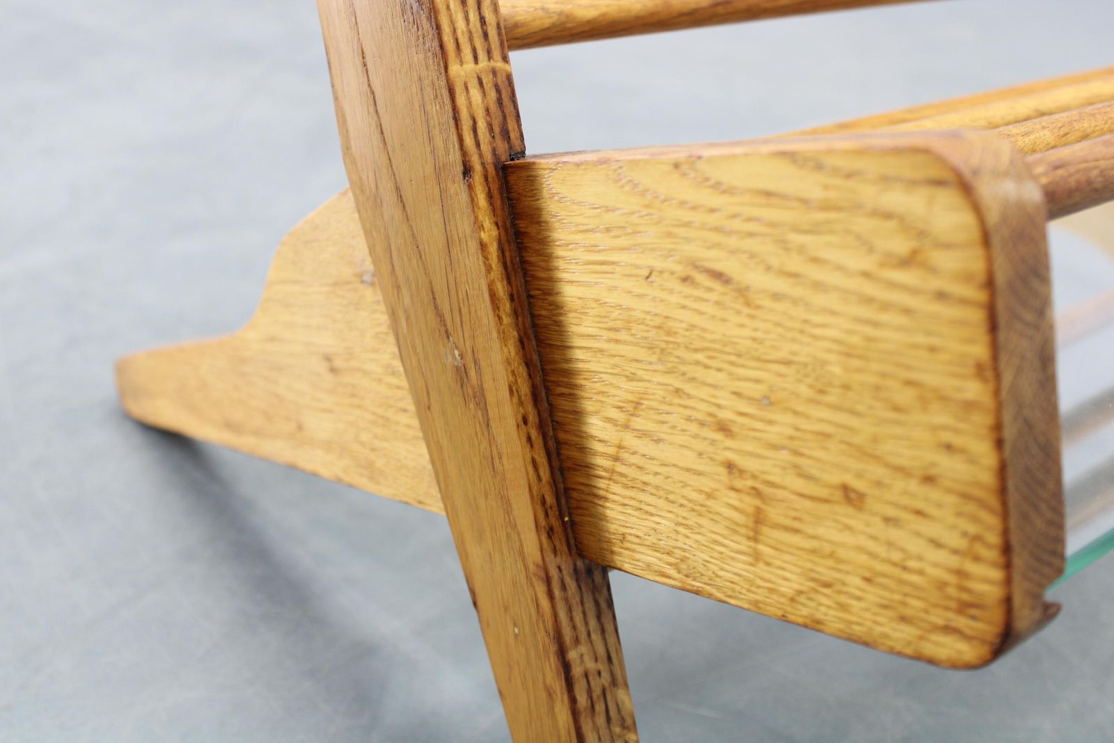 Furniture 1960s Oak Book Stand Shelf / Rack By  Uluv, Czechoslovakia photo