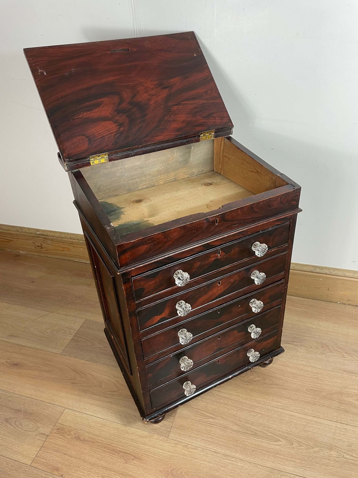 Victorian Original Painted Pine 5 Drawer Desk. photo furniture