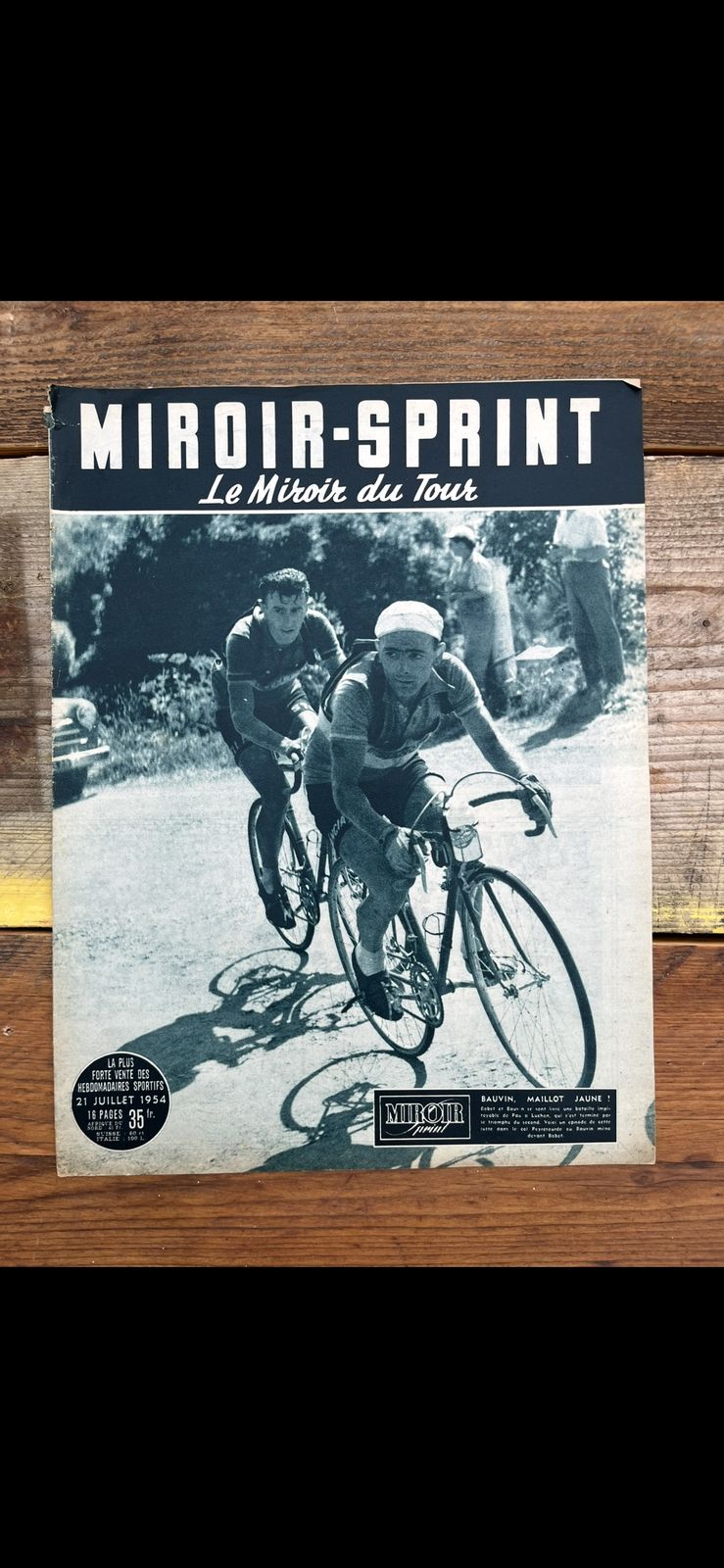 Tour De France Vintage Print 1954 Gilbert Bauvin photo Art