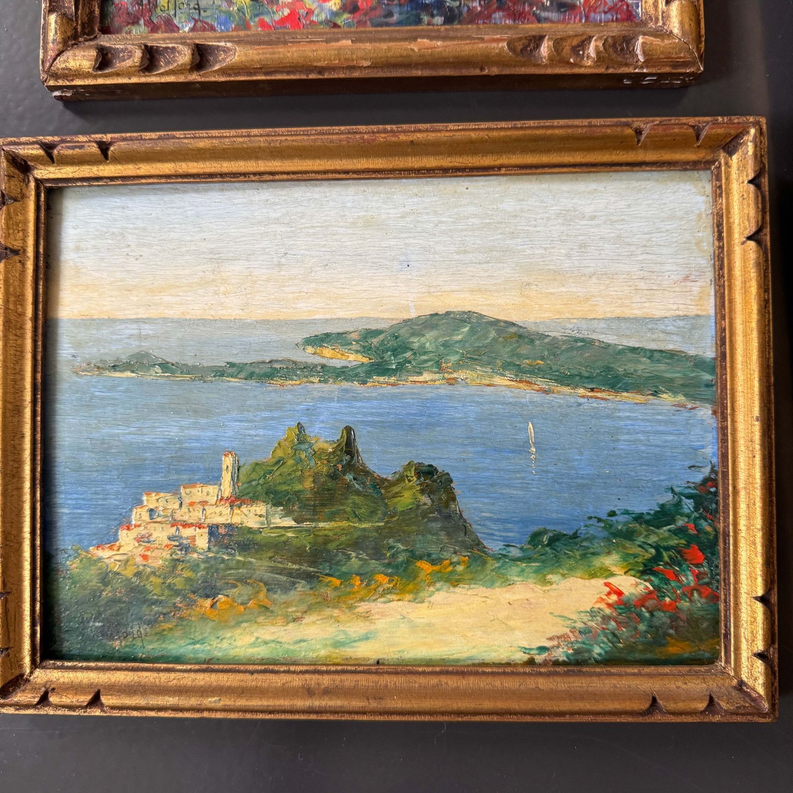 Astrid Walford Ca 1950s. Four Oil On Board Painting. French Riviera photo buy