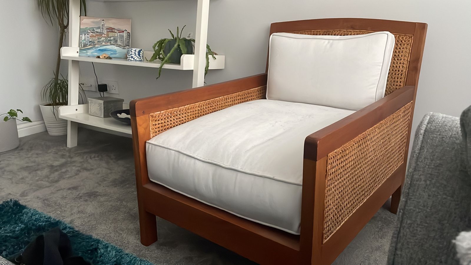 Wood/Rattan Arm Chair photo furniture