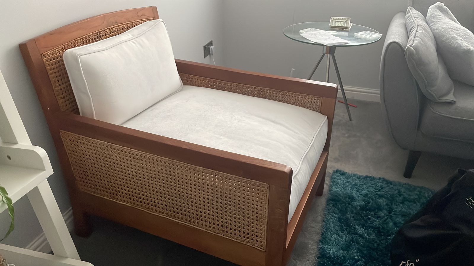 Wood/Rattan Arm Chair photo for sale