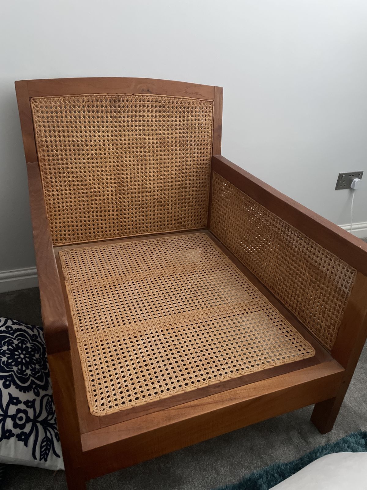 Wood/Rattan Arm Chair photo Furniture