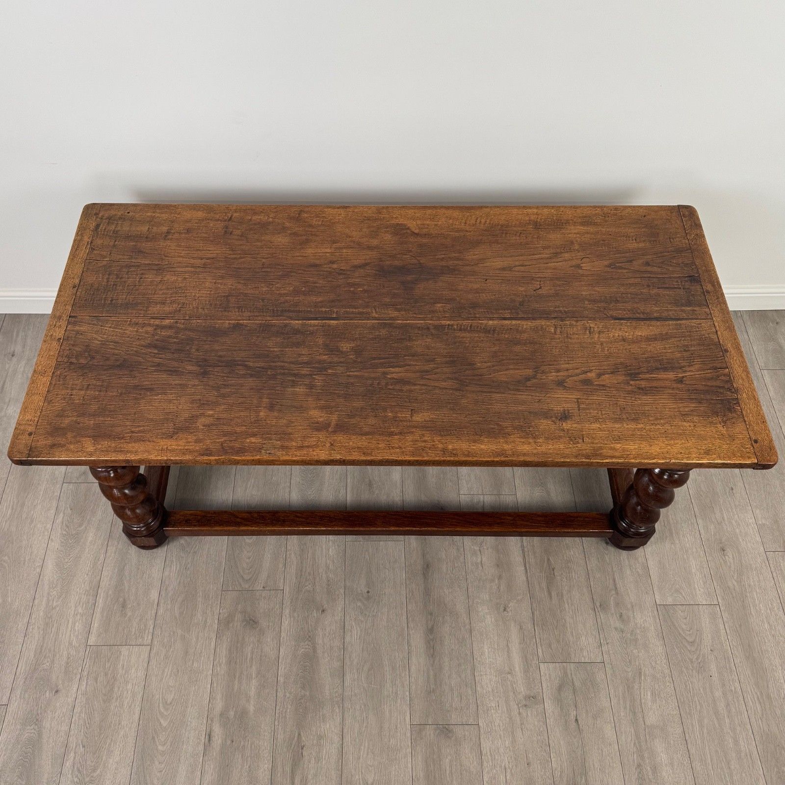 Antique 19th Century Barley Twist Dining Table In Oak photo Furniture