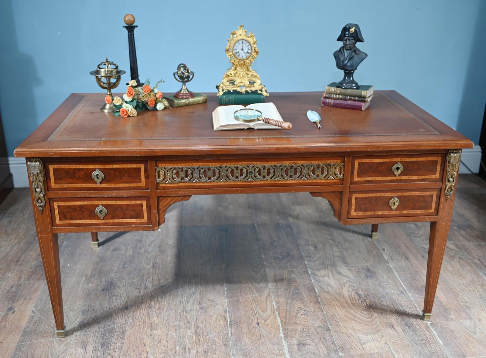 French Antique Desk Directoire Bureau Plat 1880