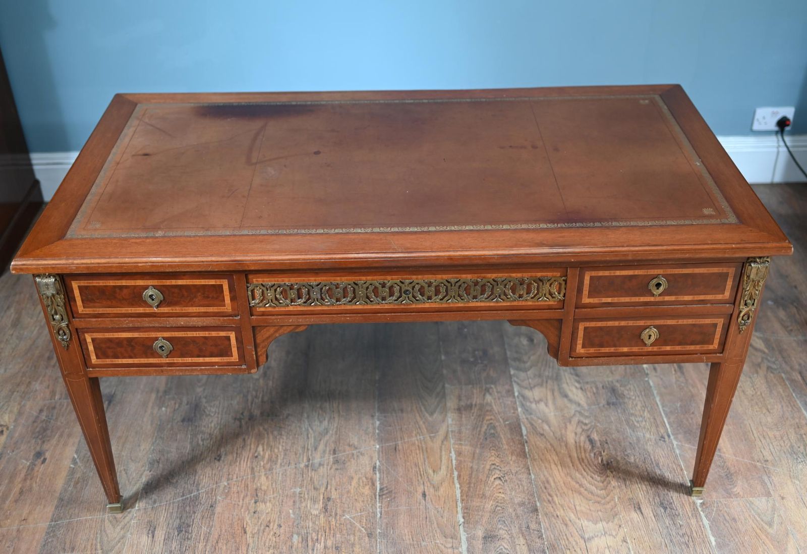 French Antique Desk Directoire Bureau Plat 1880 photo Furniture