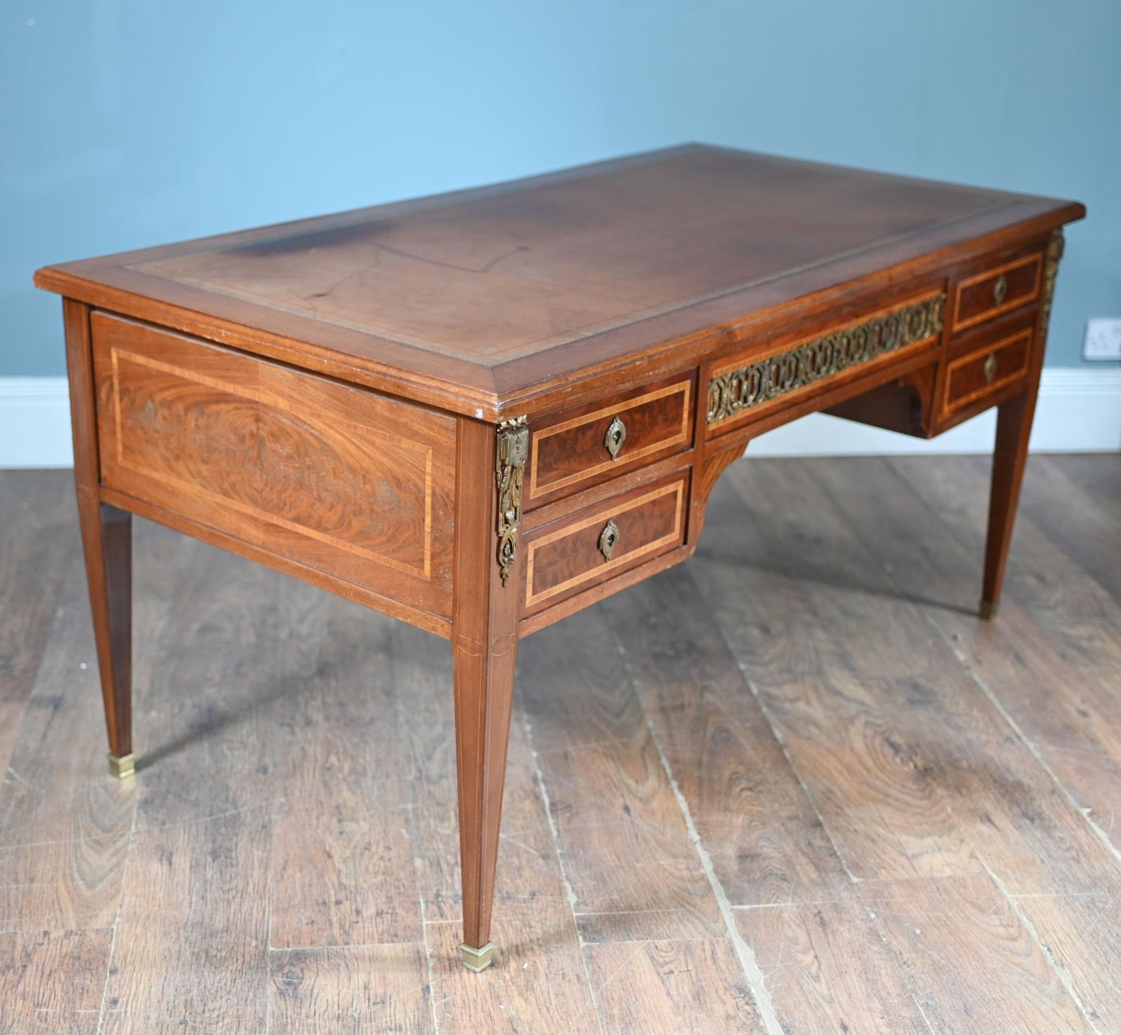 French Antique Desk Directoire Bureau Plat 1880 photo vinterior