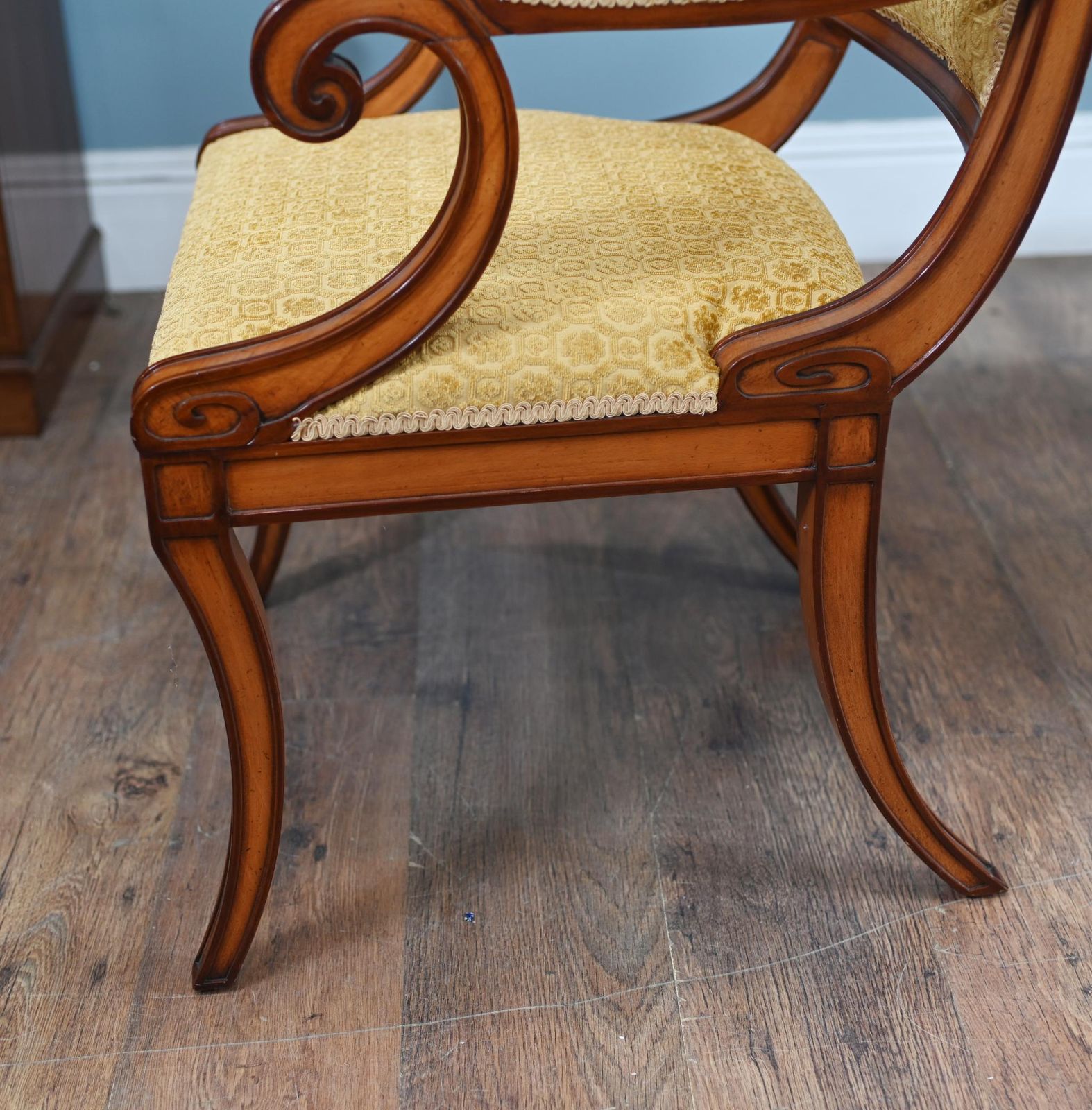 Set Biedermeier Arm Chairs Mahogany Seats 1930 photo buy