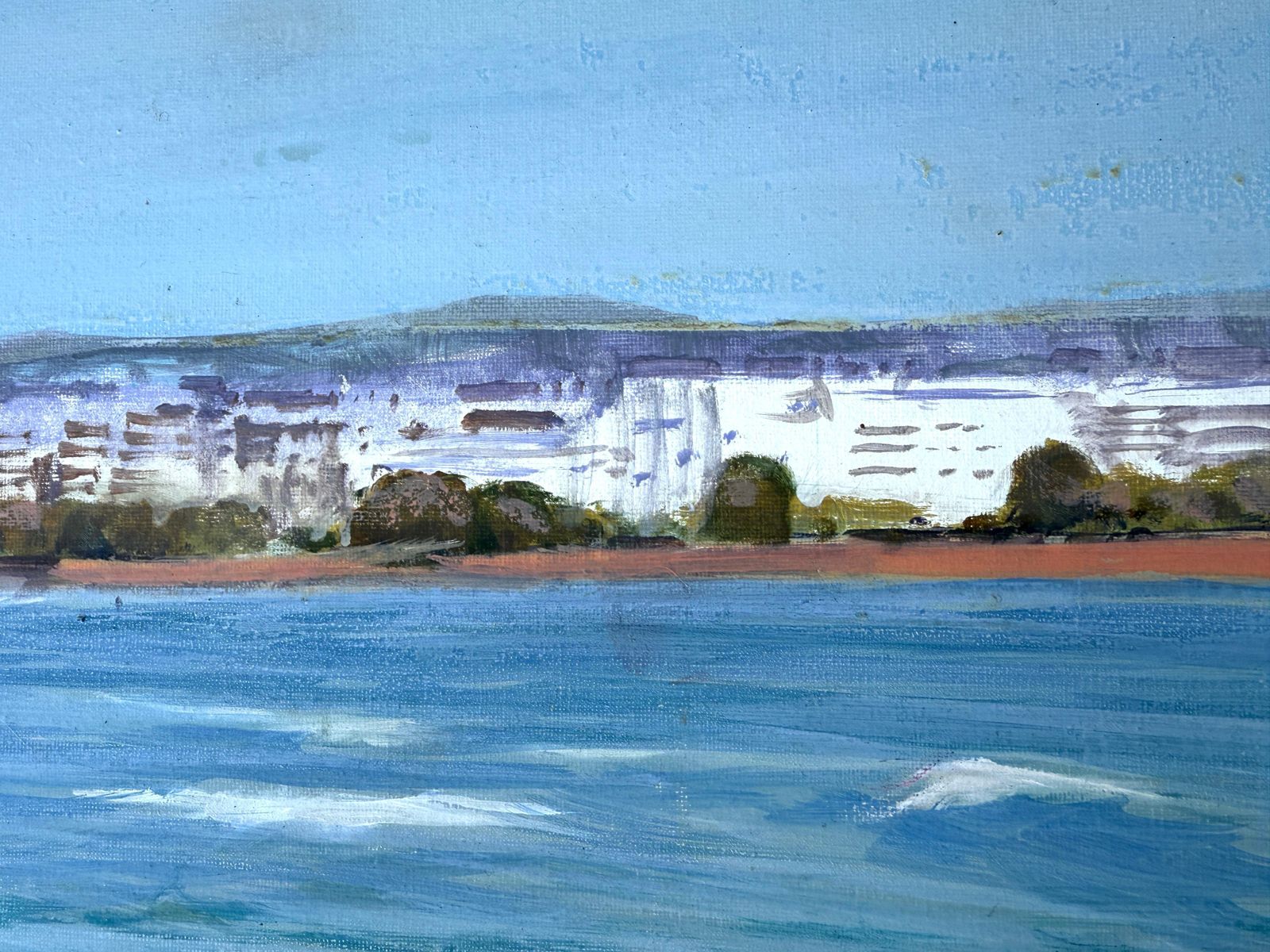 Isidoro Lazaro Marbella Beach Spain Mediterranean Seascape Art Oil On Canvas photo Art