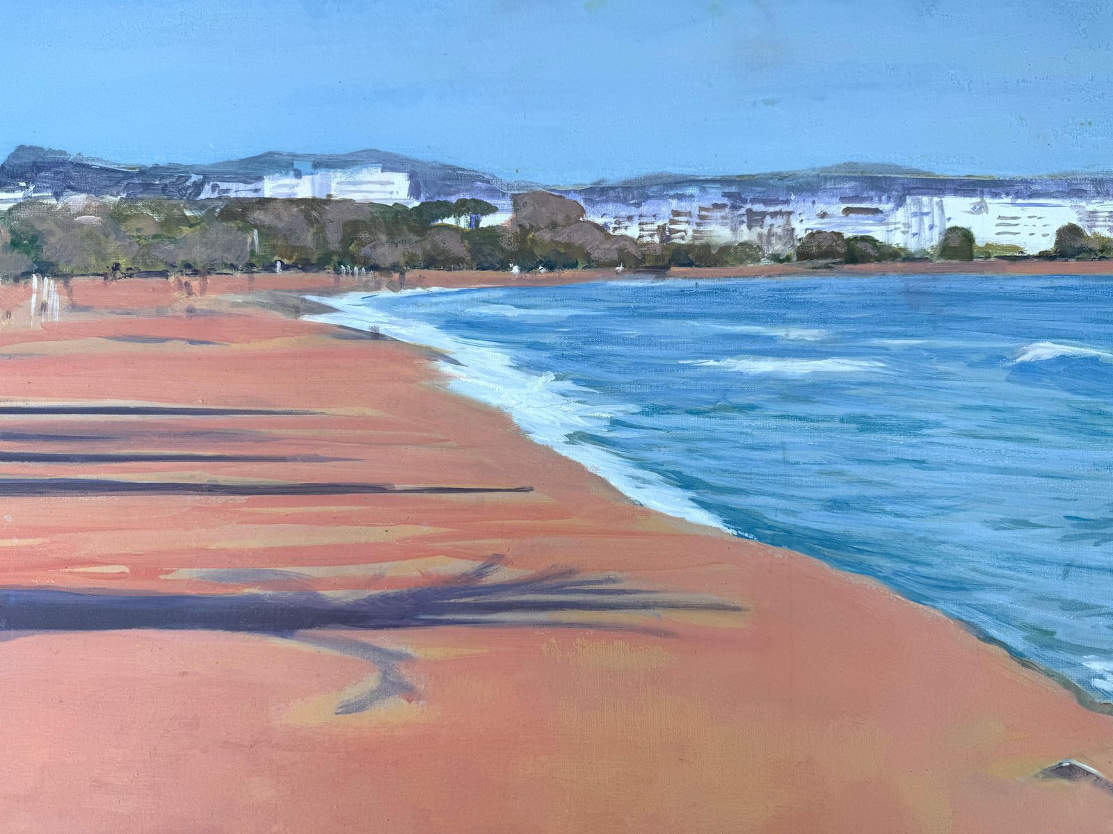 Isidoro Lazaro Marbella Beach Spain Mediterranean Seascape Art Oil On Canvas photo buy