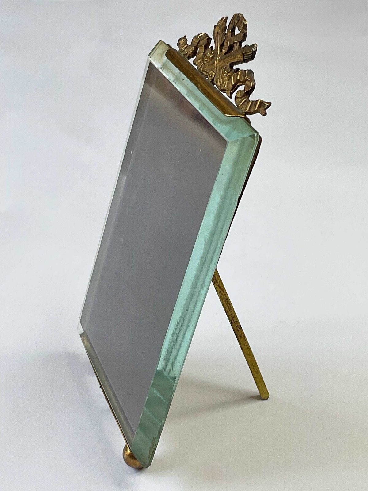 Antique French Gilt Metal And Crystal Glass Photo' Frame, C1890. photo vinterior
