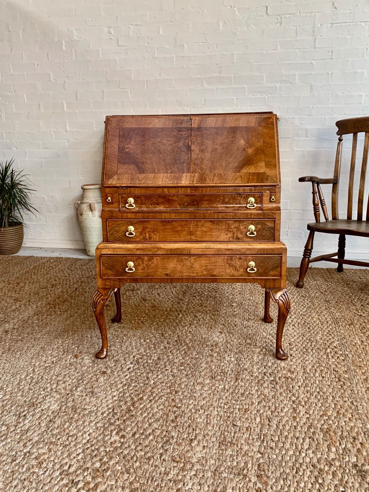 Queen Anne Style Walnut Bureau