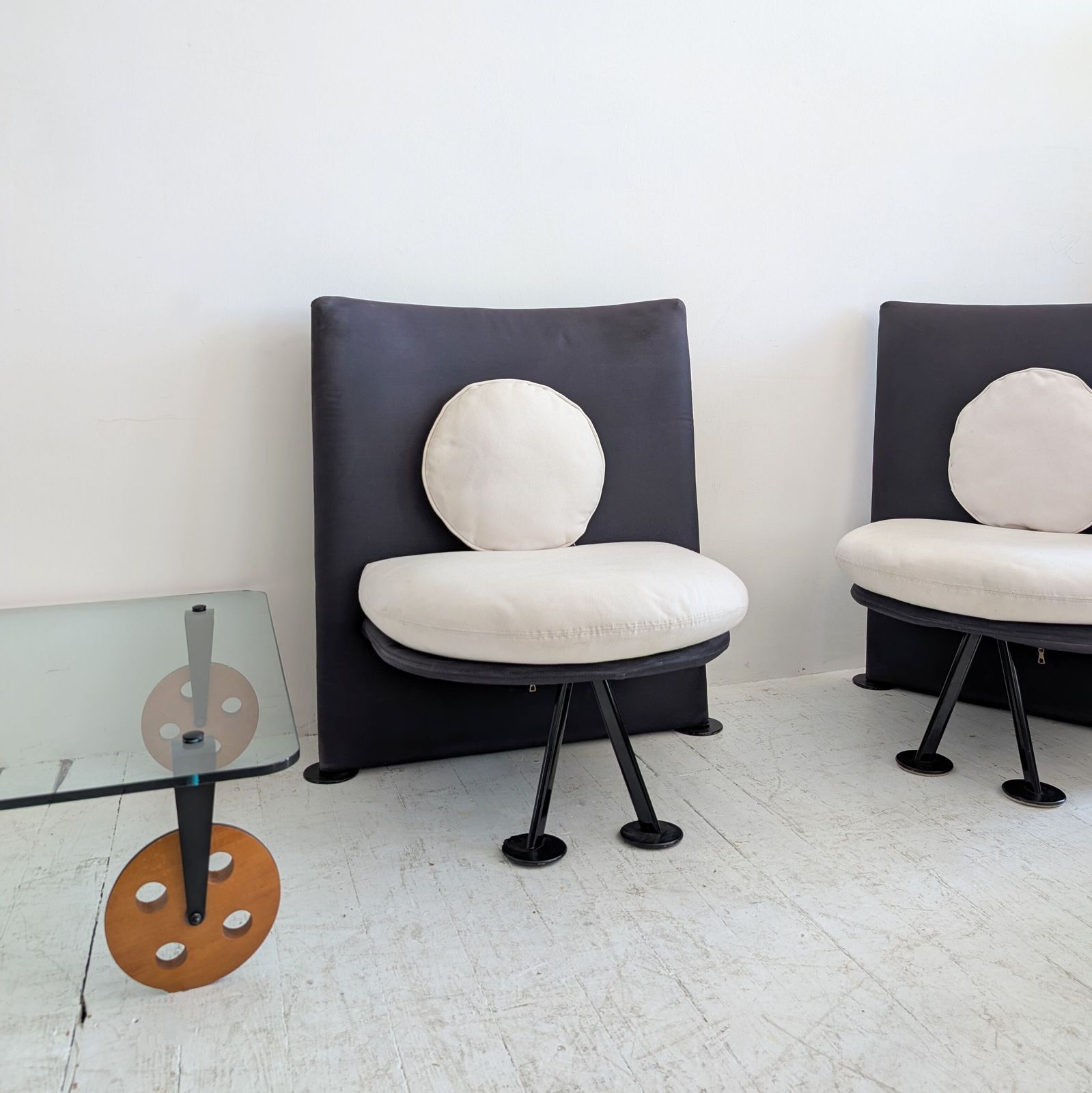 Unusual Postmodern Lounge Chairs, Starck Miss Wirt Style, 1980s. Two Available photo furniture