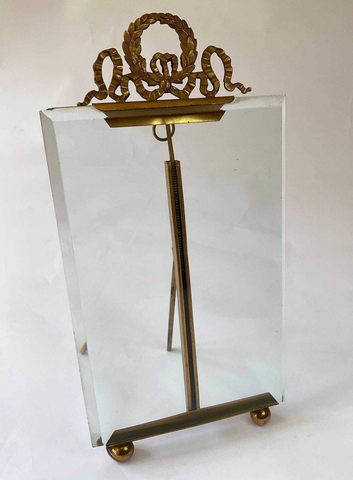 Antique French Gilt Metal And Crystal Glass Photo' Frame, C1890. photo furniture