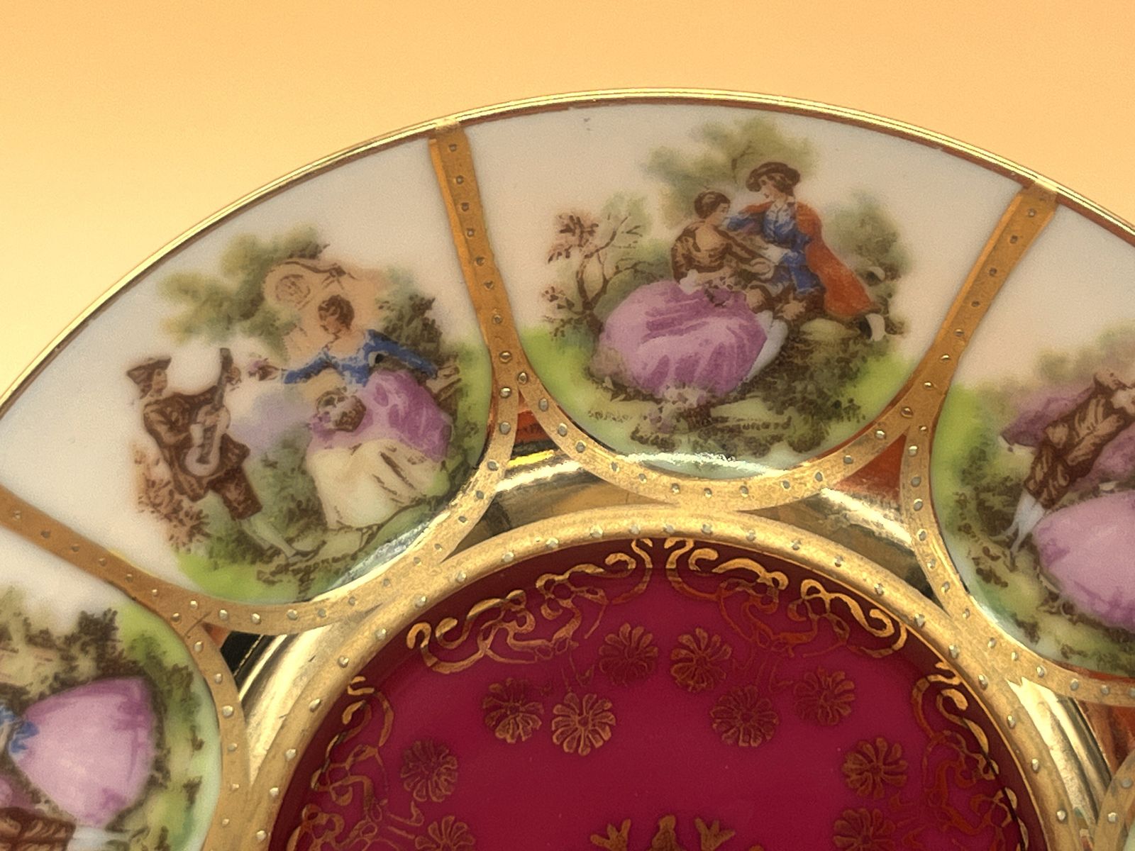 German Porcelain Fragonard, J.K. Deco Carlsbad Bavaria Old Vienna Demitasse Cup & Saucer Duo. photo Home Decor
