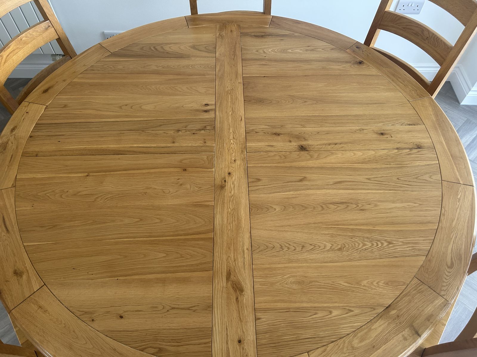 Solid Oak Round Dining Table And Chairs photo furniture