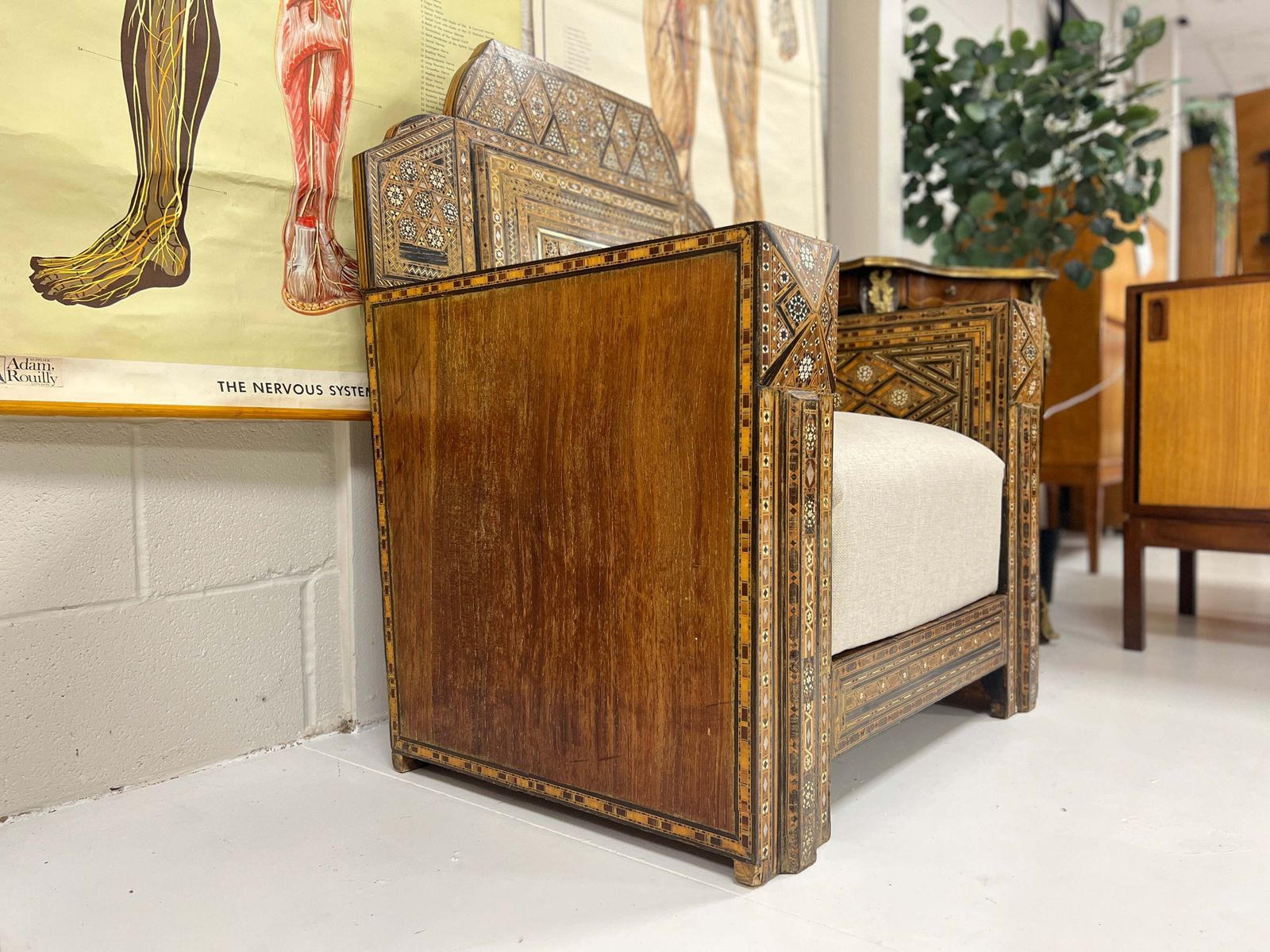 photo furniture 19th Century Moroccan Inlaid Club Chair