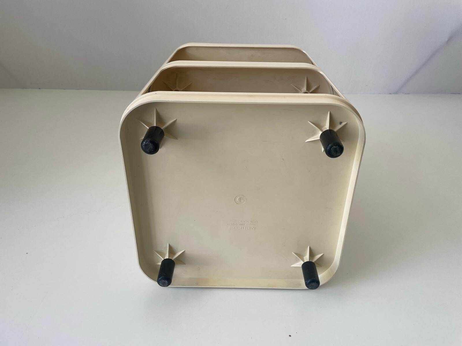 Model 4970 White Bedside Table By Anna Castelli For Kartell, 1970s, Italy photo vintage