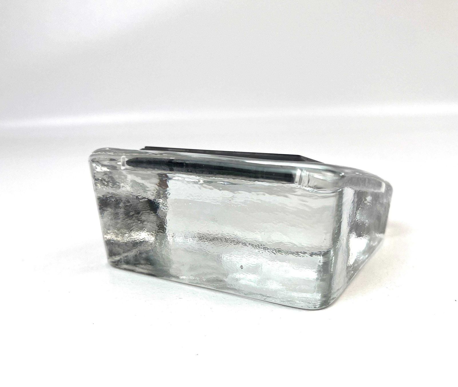 Rare Mid Century Ice Glass Block Working Calculator By Mbo Minimalist Office Decoration Paperweight photo 216.0