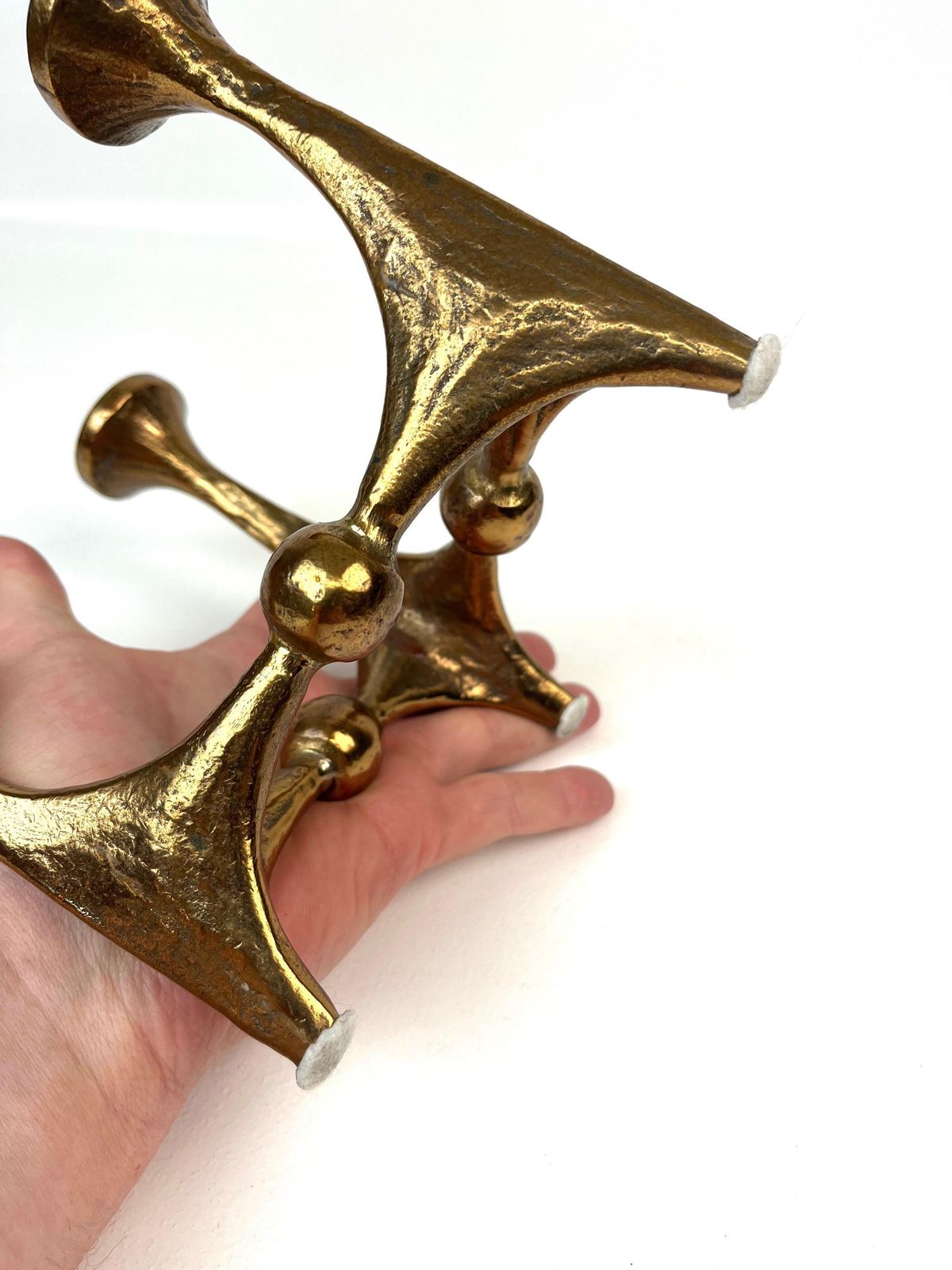 Beautiful Mid Century Solid Bronze Brutalist Candle Holder By Michal Harjes Germany 1960 photo furniture