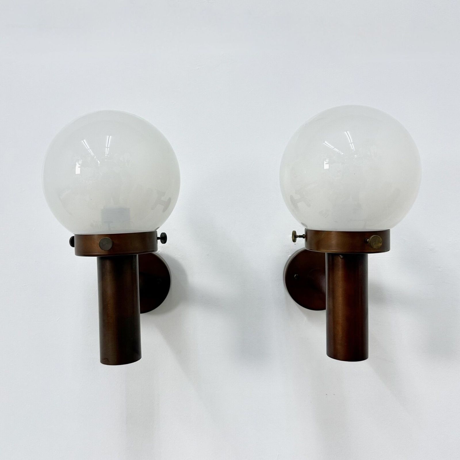 photo furniture Set Of 2 Globe Glass Wall Lamps Sconces By Lisa Pape Sweden , 1970s