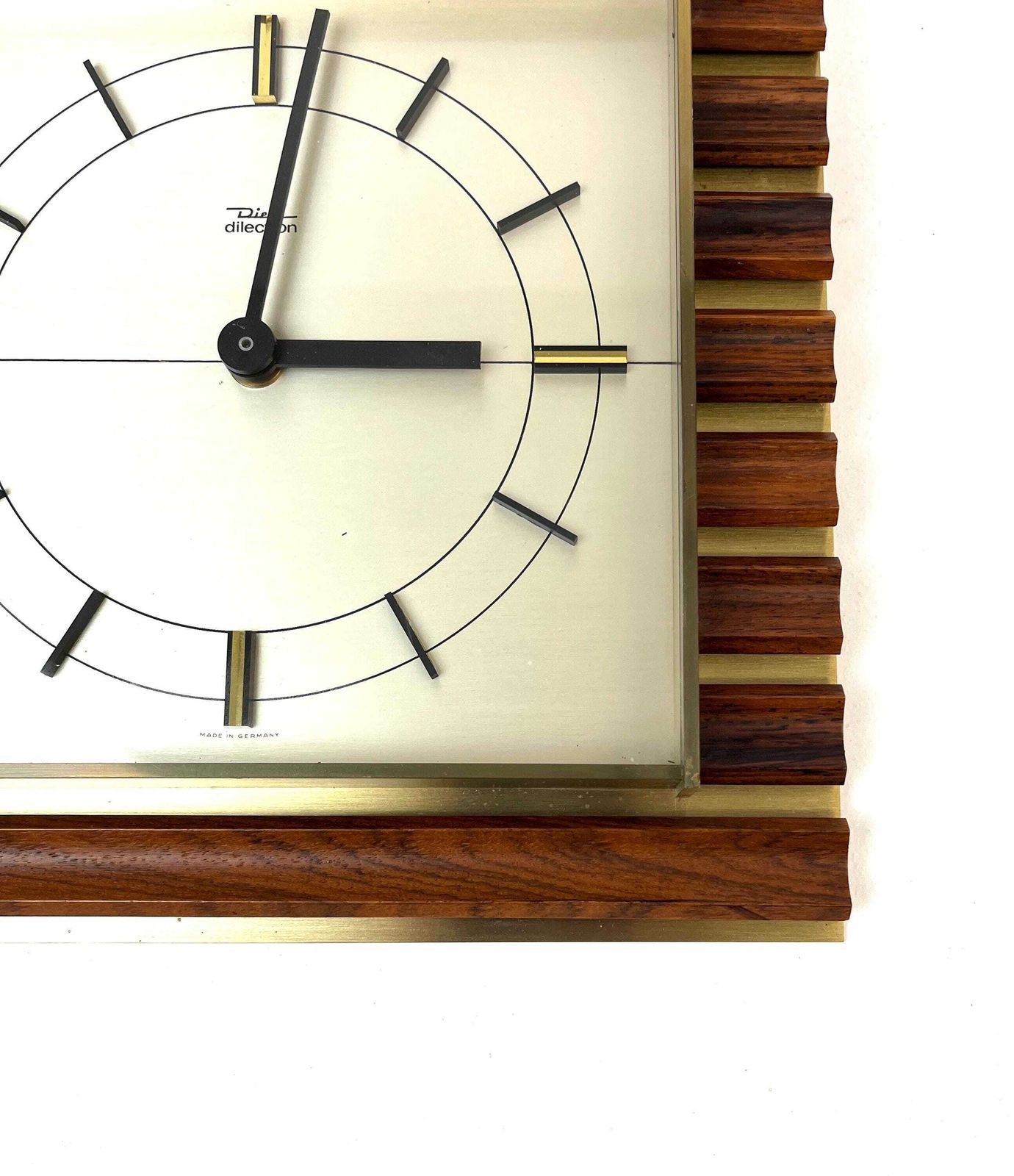 Rare Stunning Mid Century Danish Modern Teak Brass Wall Clock By Diehl photo Home Decor