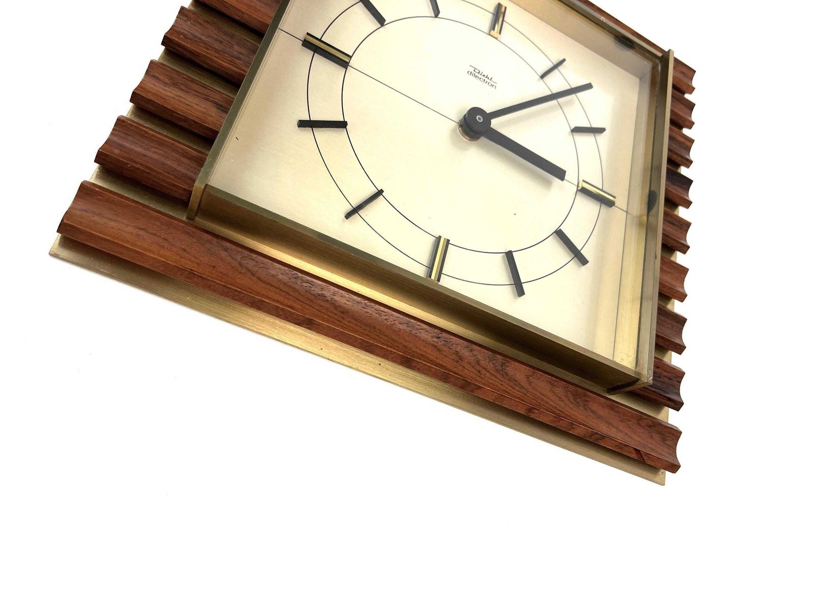 Rare Stunning Mid Century Danish Modern Teak Brass Wall Clock By Diehl photo 300.0
