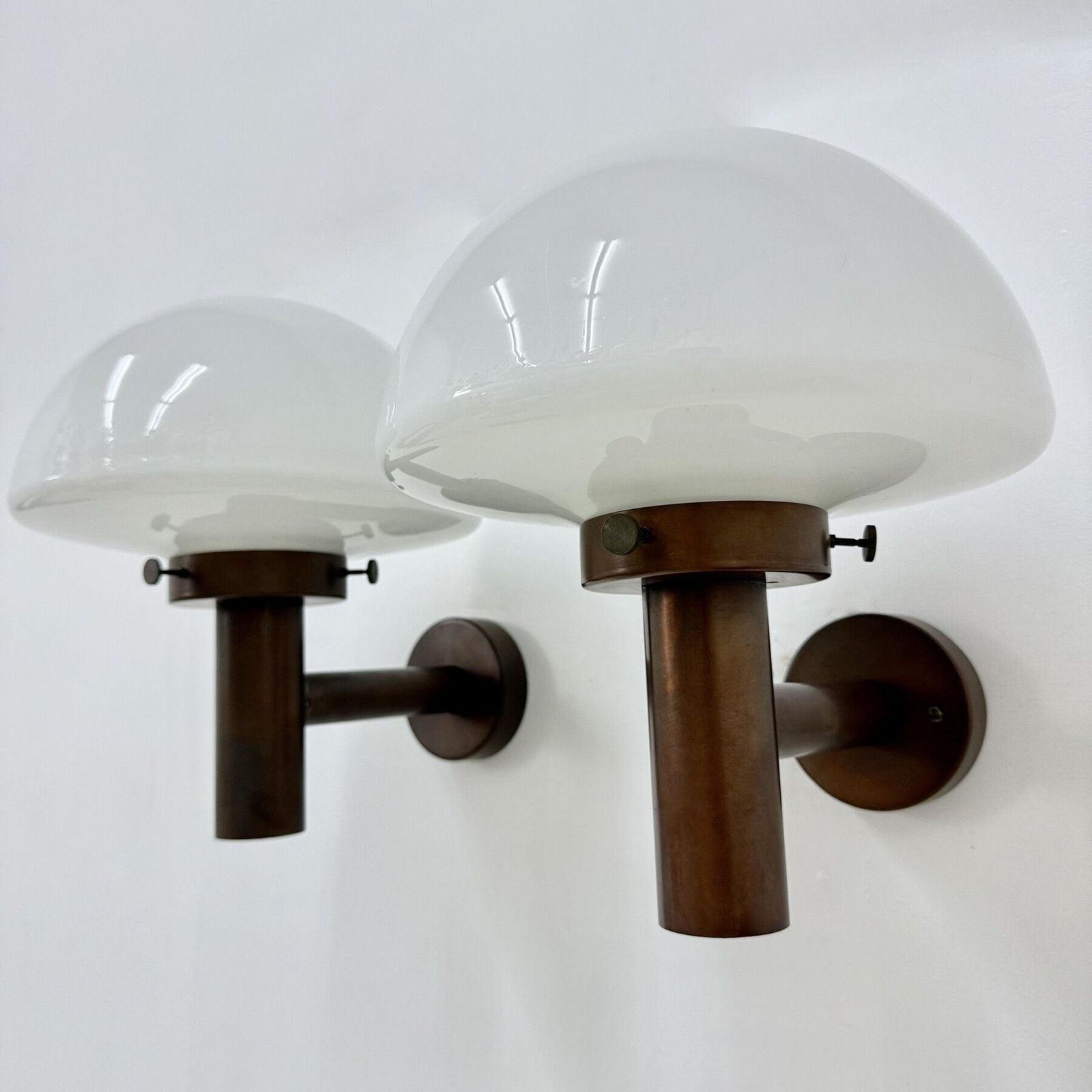 Lighting Set Of 2 Globe Glass Wall Lamps Sconces By Lisa Pape Sweden , 1970s photo