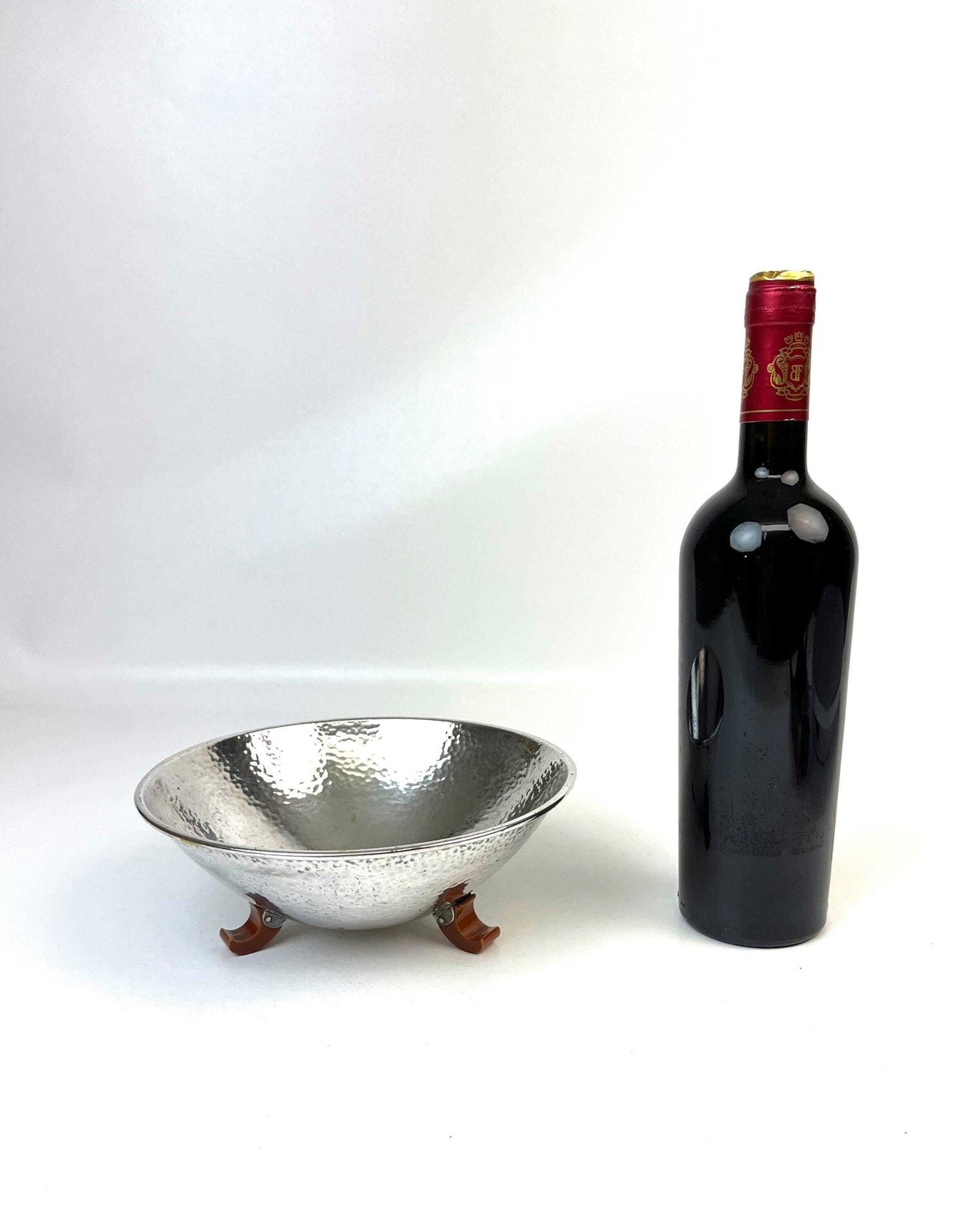 Rare Bauhaus Art Deco Catch All Silver Plated Jewelry Bowl Bakelite Feet Germany 1920 photo for sale