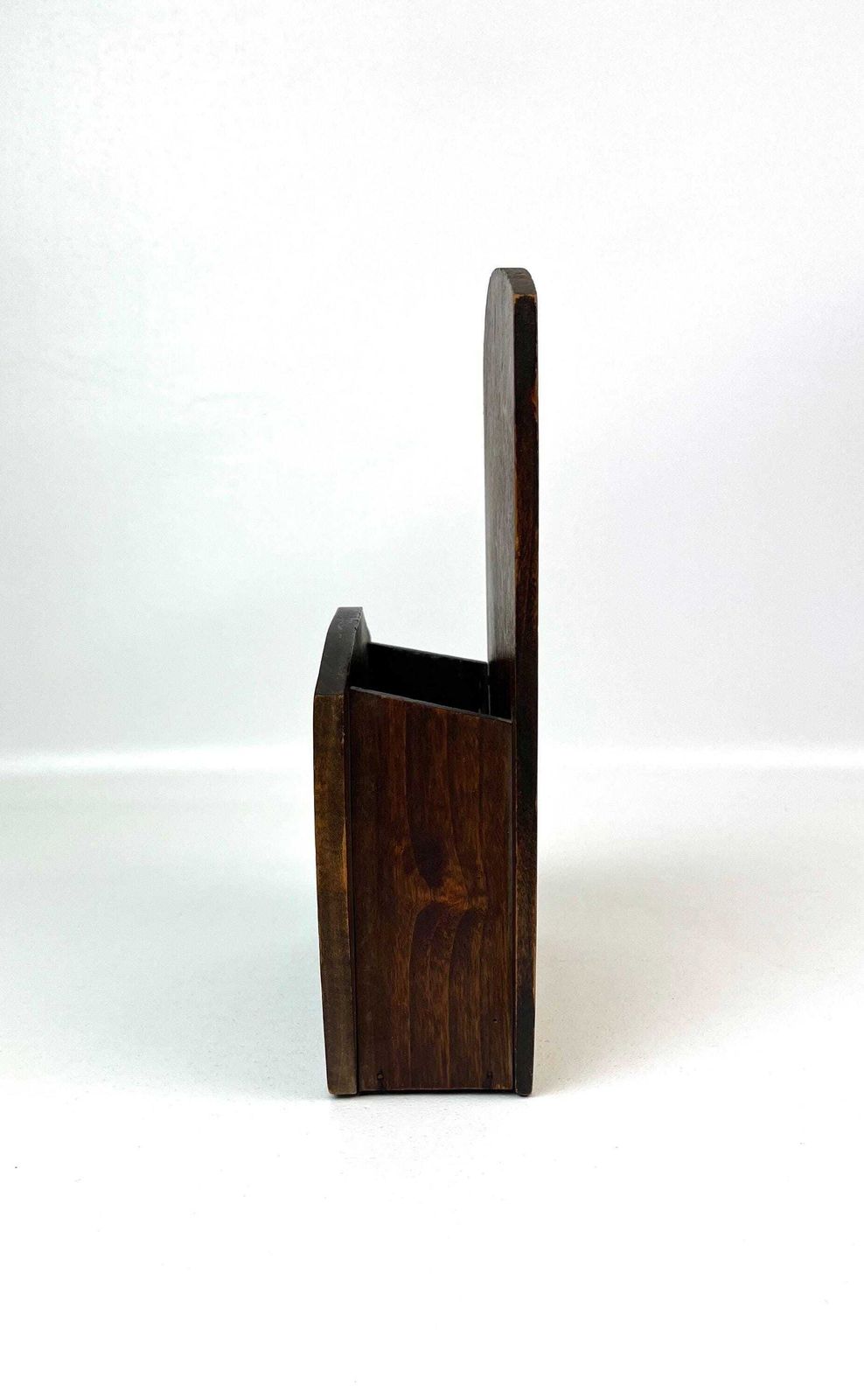 Rare Beautiful Antique Art Deco Wooden Hand Made Antique Cat Wall Storage Holder photo buy
