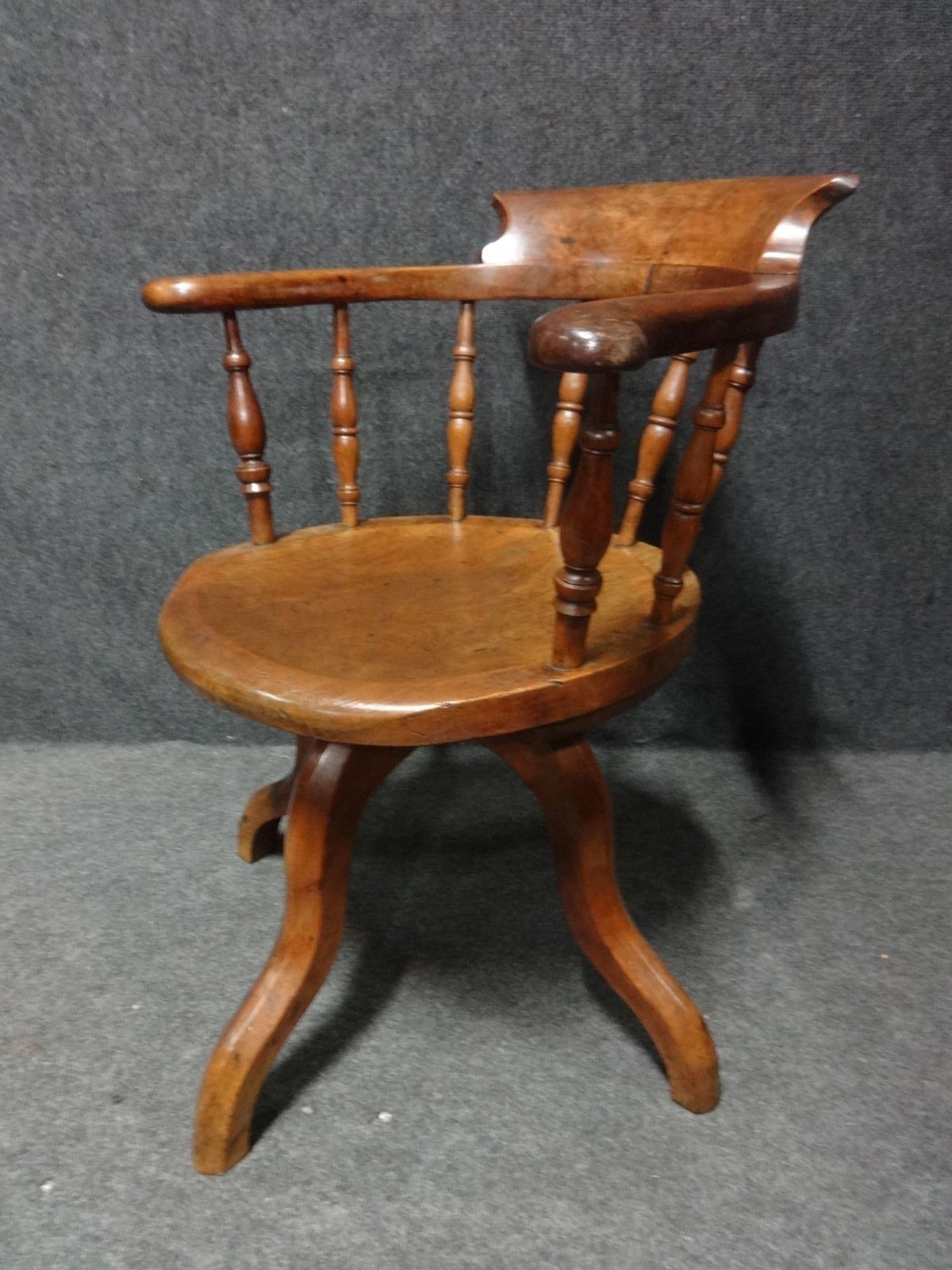 Very Good Victorian Mahogany Swivel Desk Chair photo furniture