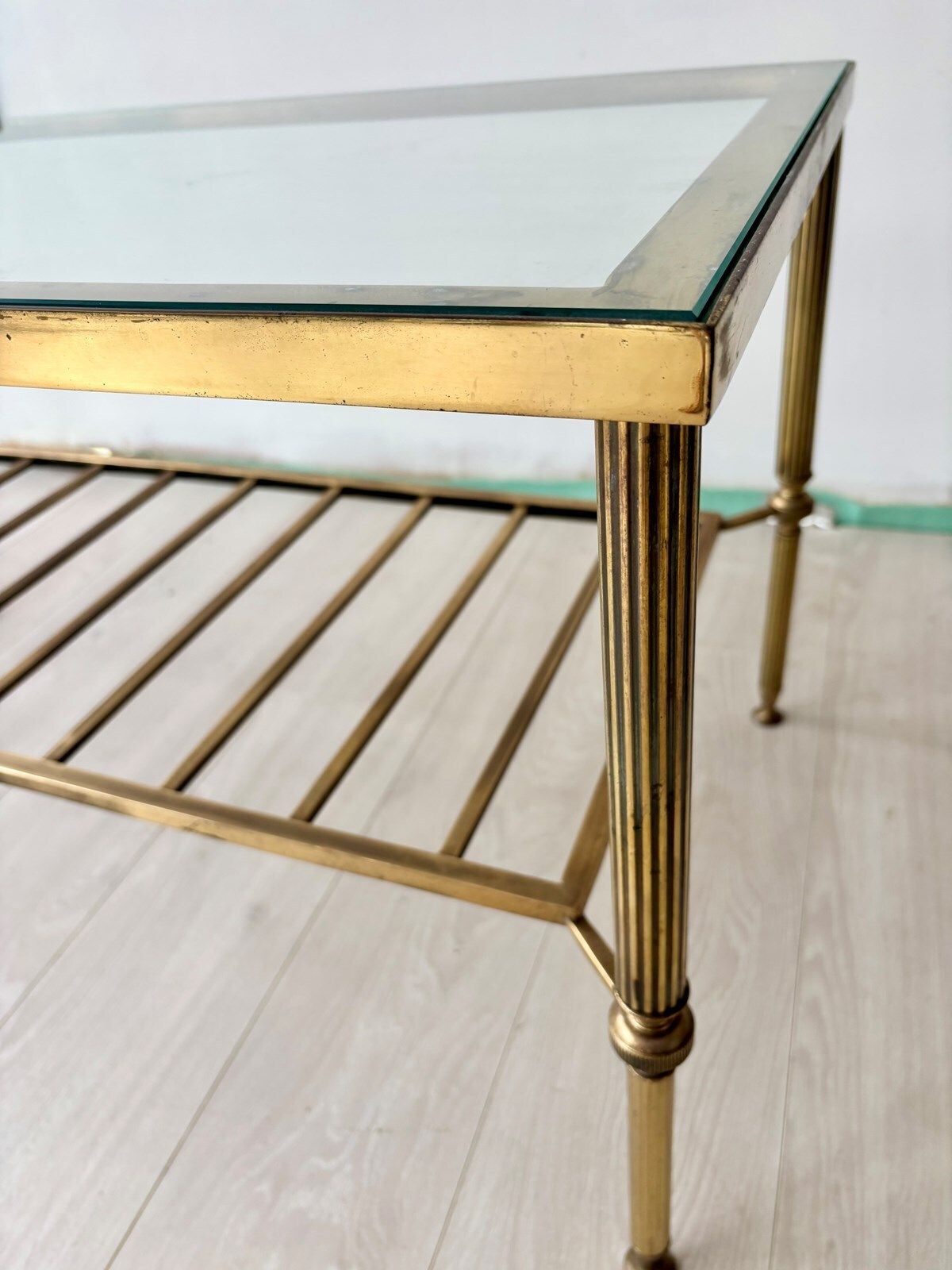 Vintage Brass And Glass Coffee Table photo furniture